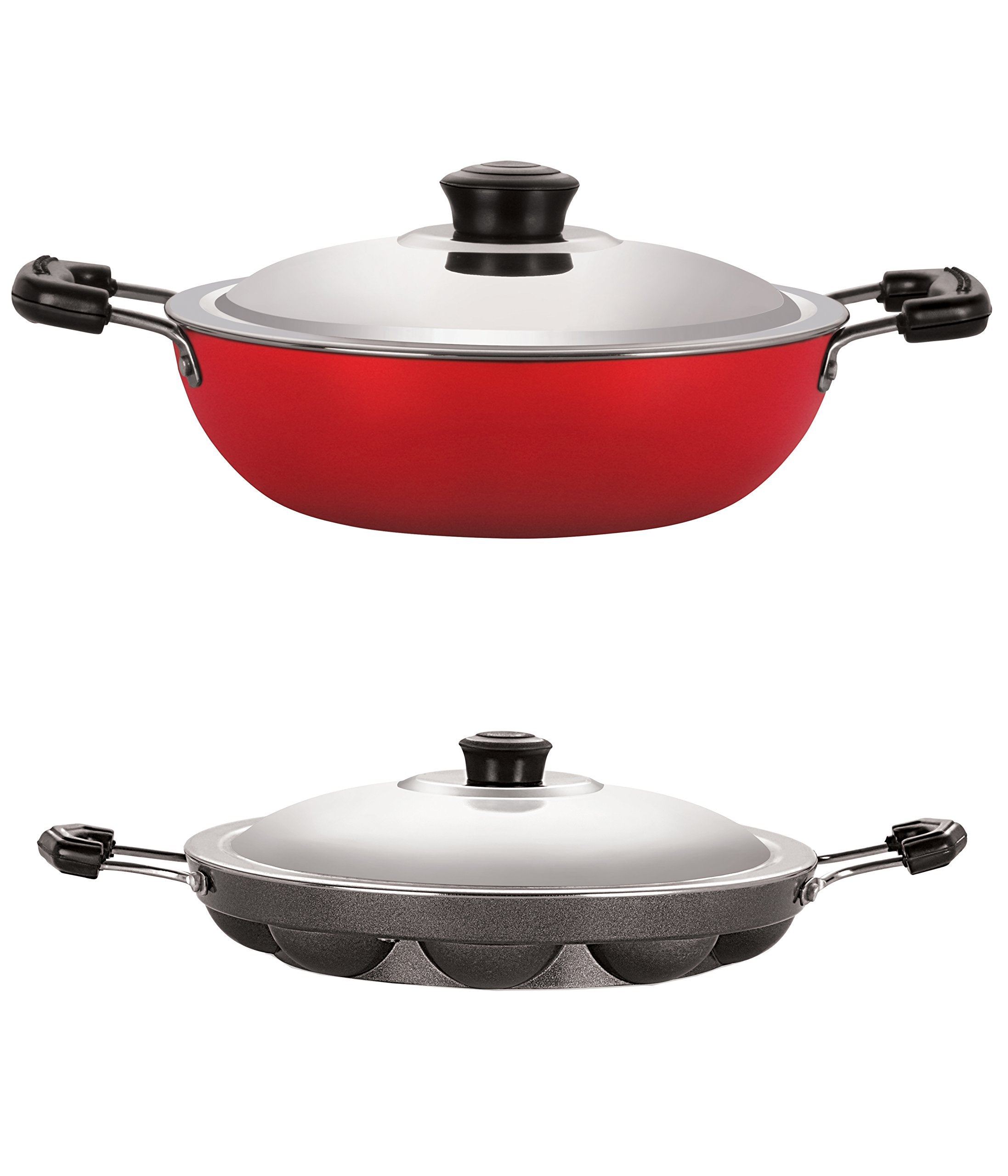 Nirlon NonStick Gas Compatible Stain Free Kitchenware Utensils Combo Set With Multicolor, 2.6Mm_Dkd(M)_Ap(12)