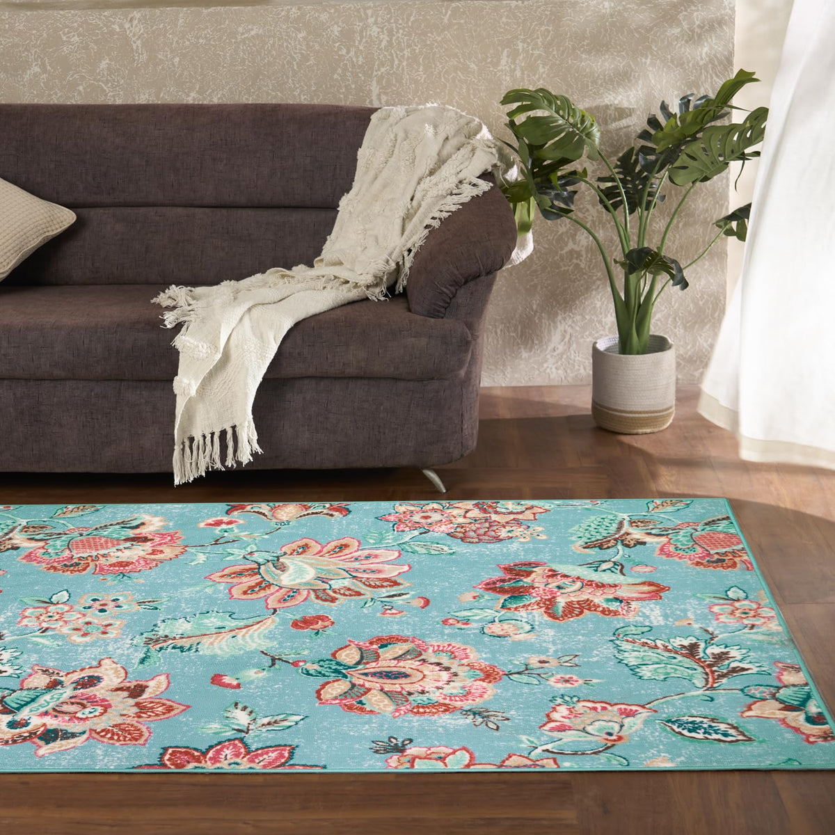 Welspun Wonder-Full Polyster Carpet-Light Blue – Homenkitchenshop