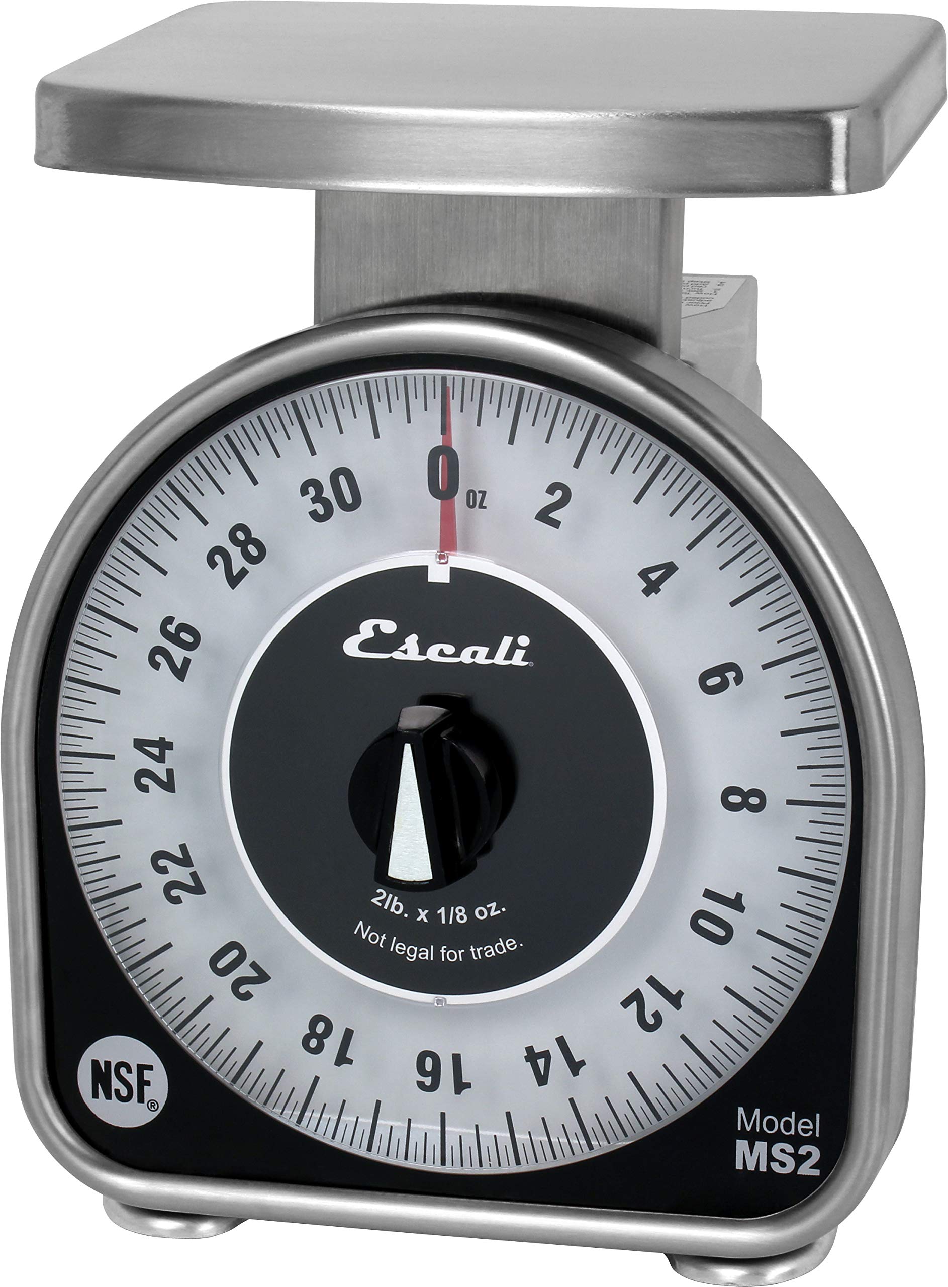 San Jamar Ms Series Mechanical Dial Scale Manual Food Scale With 2 Pound Capacity For Kitchens, Restaurants, And Cooking, Metal,