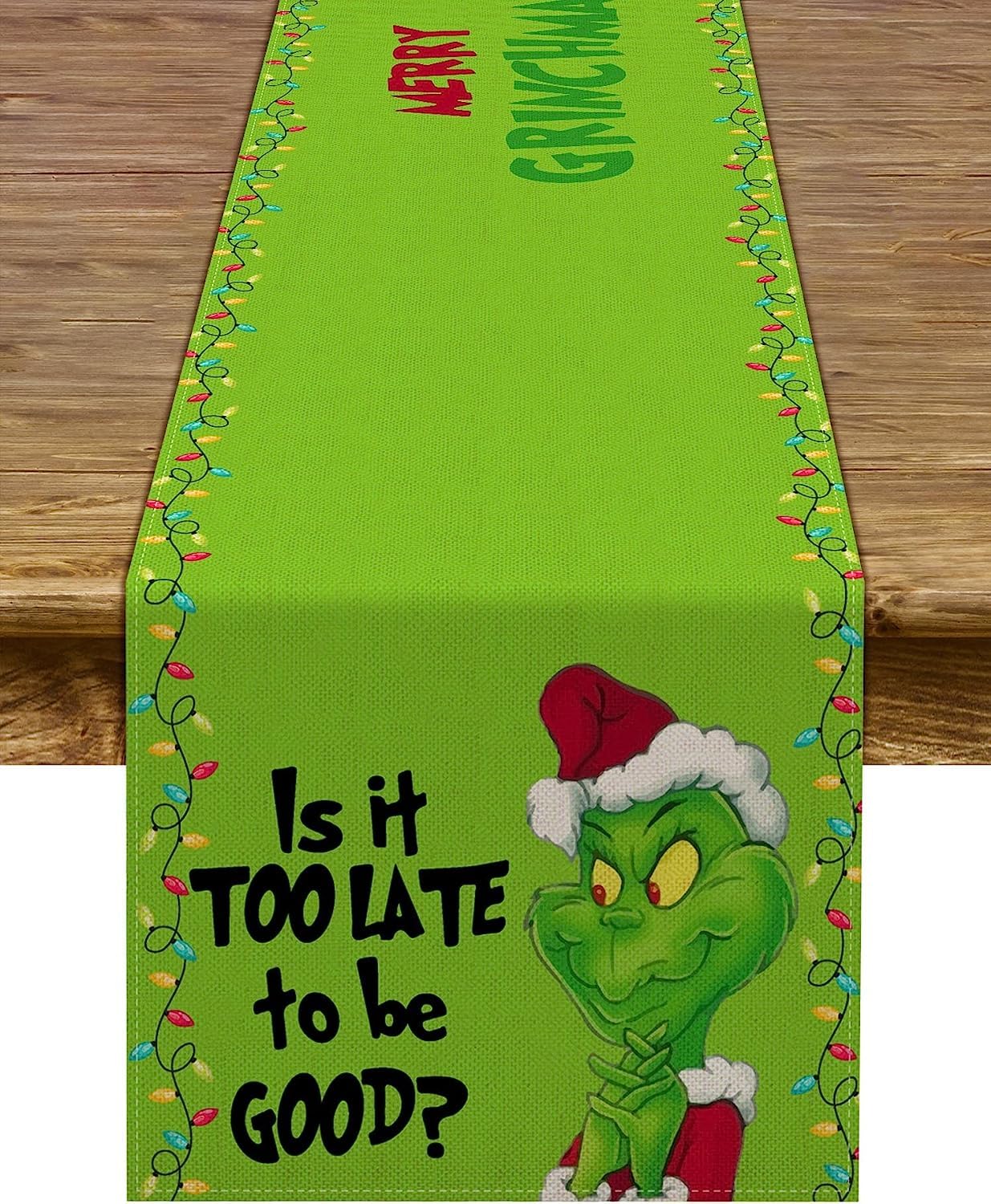 Green Christmas Table Runner Xmas Buffalo Plaid Check Winter Holiday Party Decoration Fireplace Kitchen Dinning Home Decor 90Inc