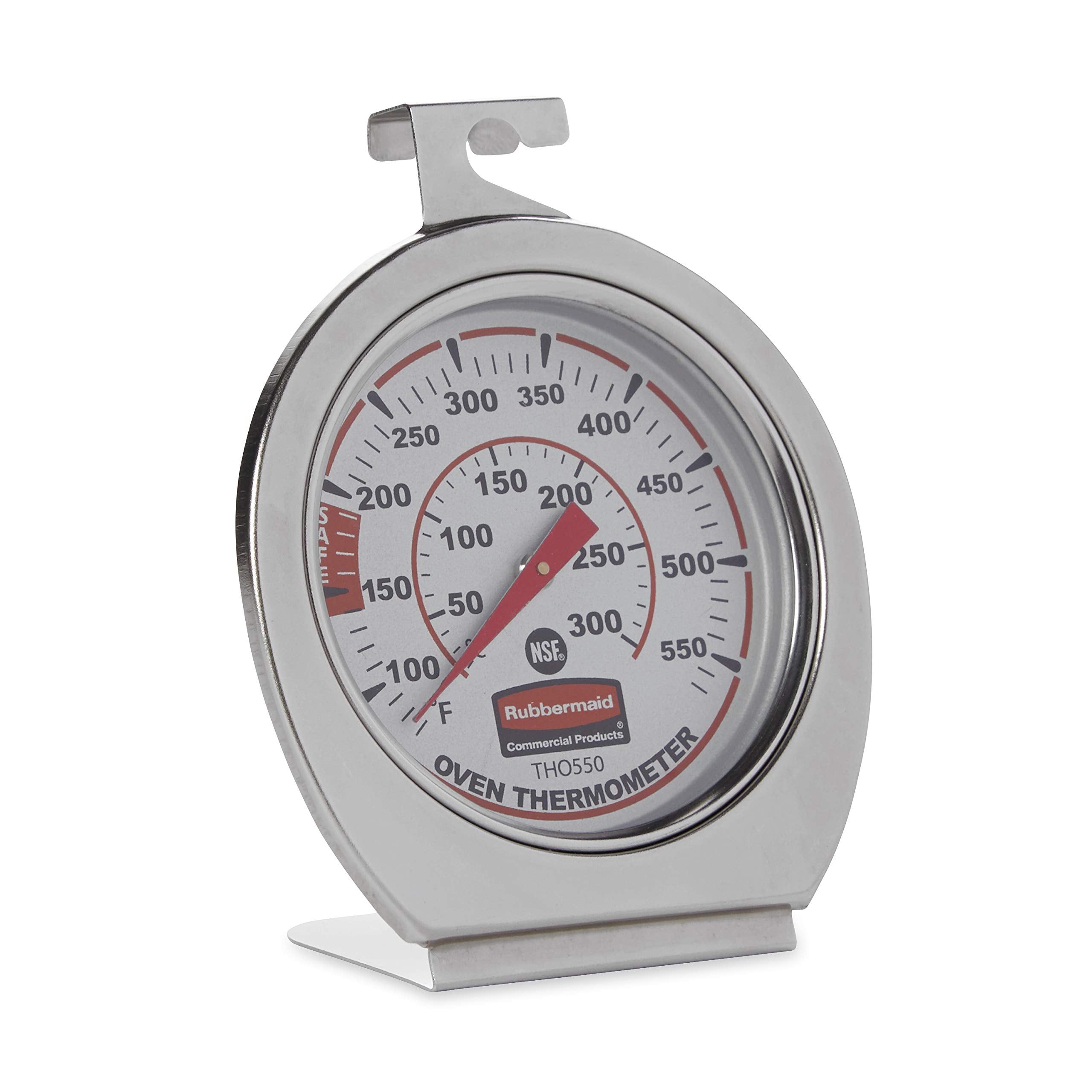 Rubbermaid Commercial Products Stainless Steel Monitoring Thermometer, Safe for Inside Oven/Grill/Smoker, 60-580F Range, Easy to