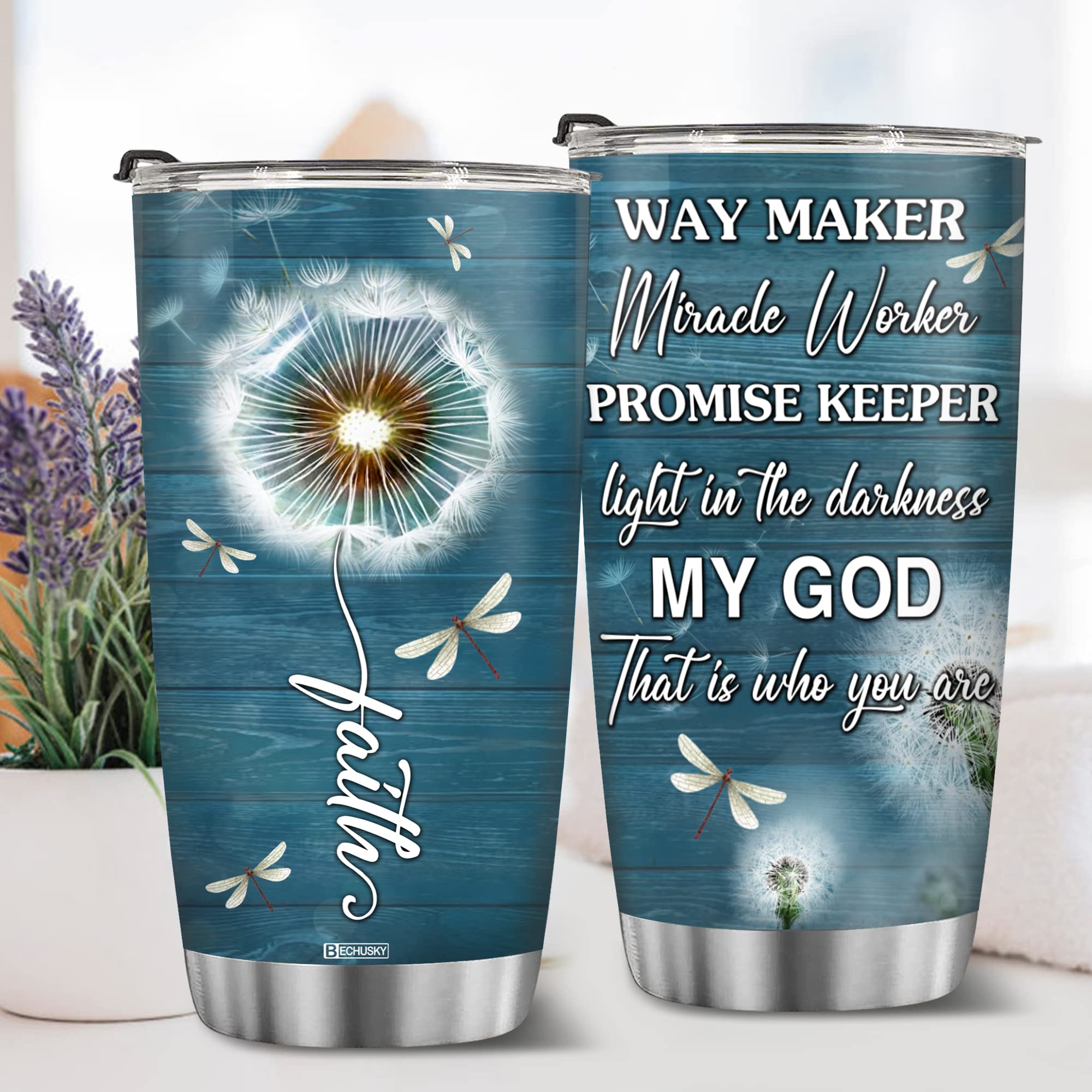 Bechusky Christian Gifts Religious Gifts For Women Faith Dragonfly Dandelion Christian Gifts For Women - Birthday Gifts For Wome