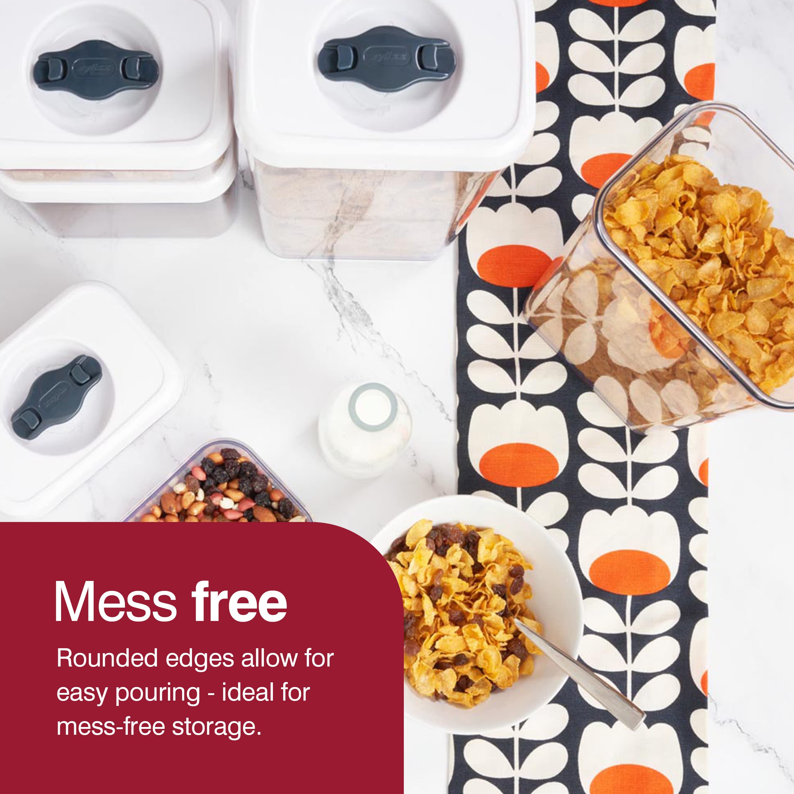 Zyliss Twist & Seal 5-Piece Storage Container Set - Airtight Food Storage Containers - Coffee, Sugar, Cereal, Flour, Pasta And S