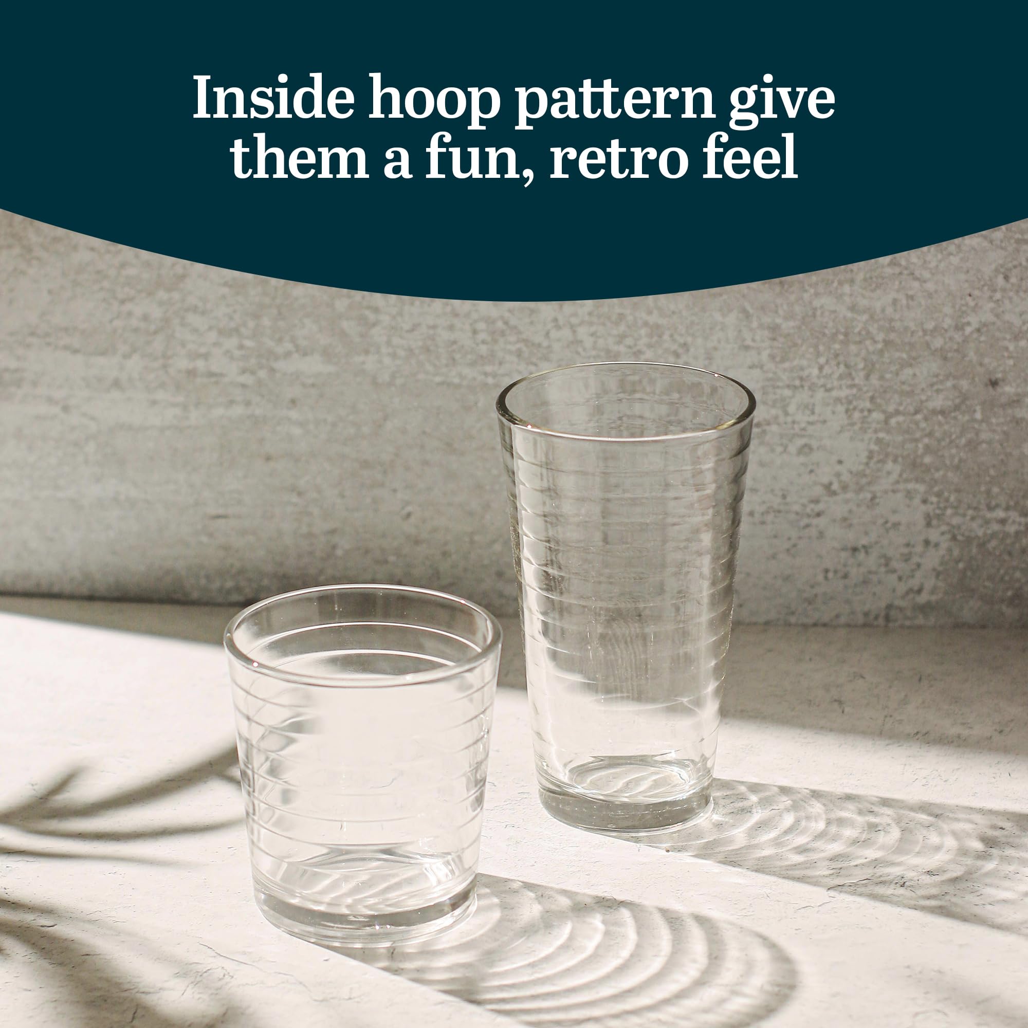 Libbey Hoops 16-Piece Tumbler And Rocks Glass Set