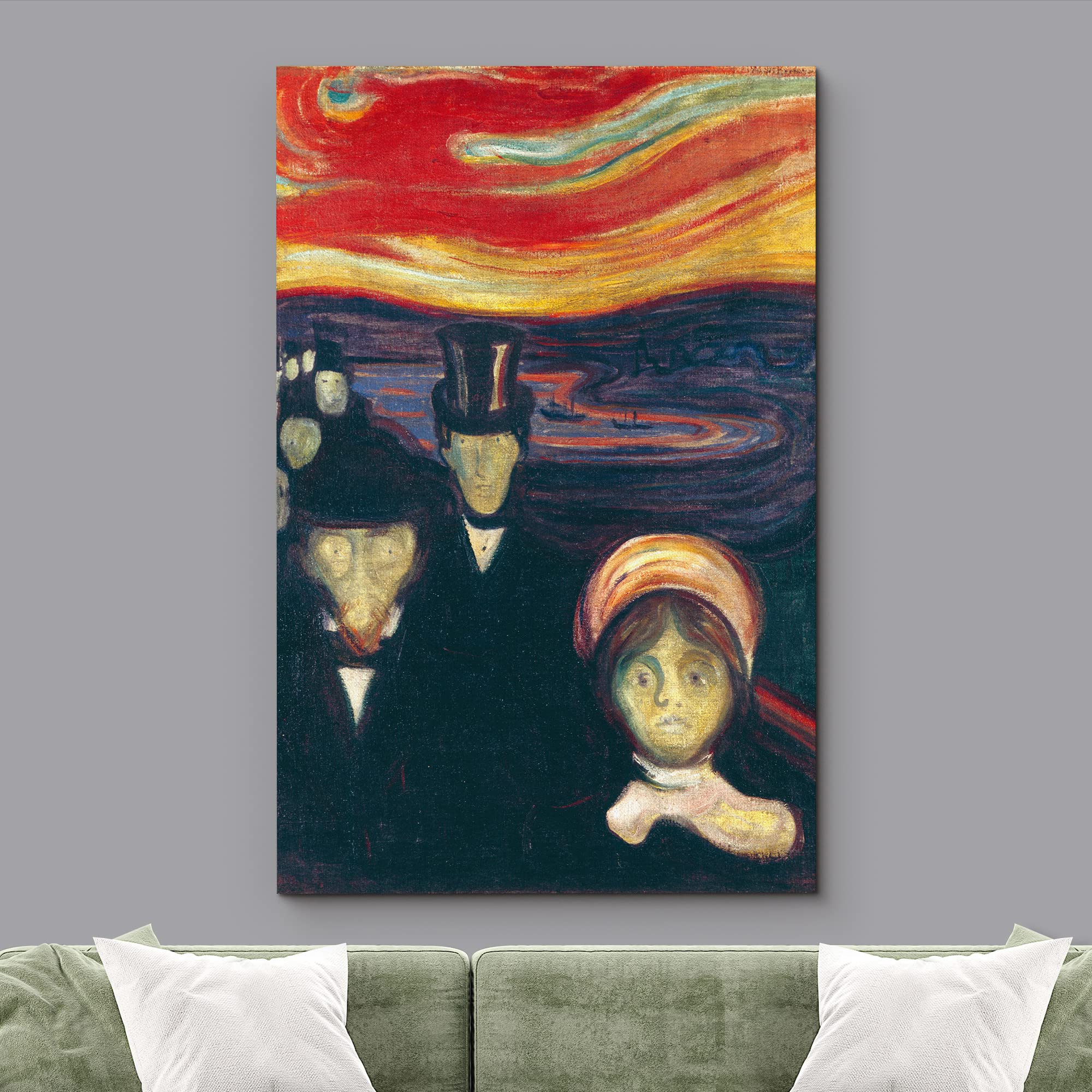 Wall26 Canvas Print Wall Art Anxiety By Edvard Munch People Historic Illustrations Fine Art Traditional Scenic Colorful Dark For