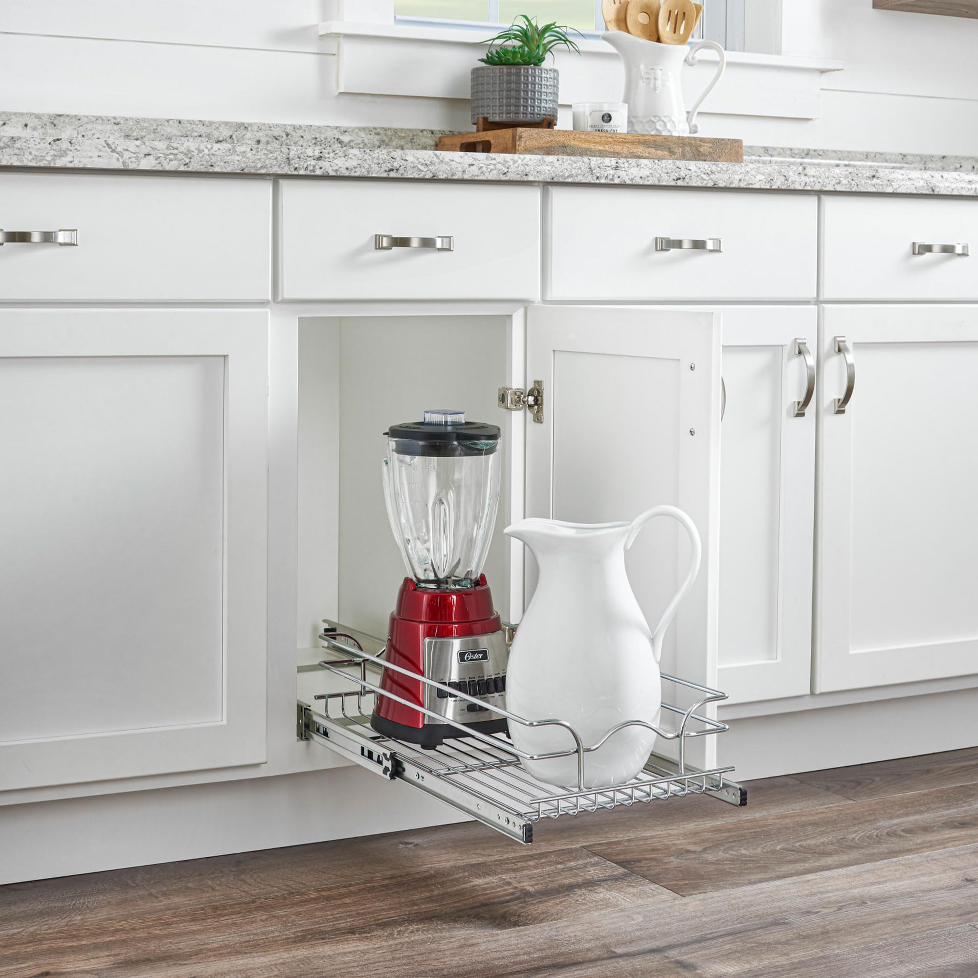 Rev-A-Shelf Kitchen Cabinet Pullout Shelf And Drawer Organizer Slide Out Pantry Storage Basket In Multiple Sizes, 12 X 20 In, 5W