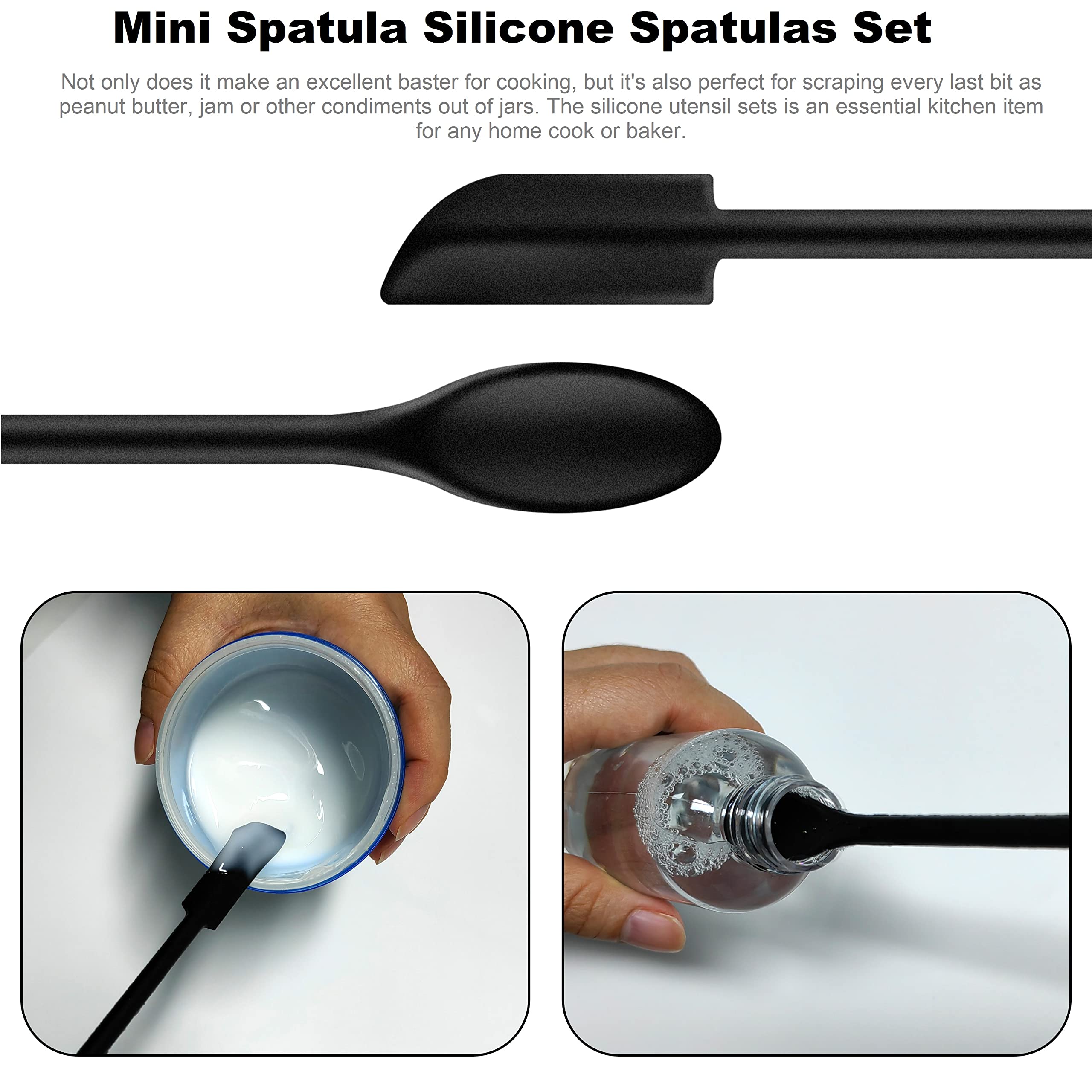 Spatula Set Of 6 Silicone Mini Makeup Spatulas,Small Rubber Spatula For Cooking Or Baking Kitchen Gadgets Spatula Silicone For M