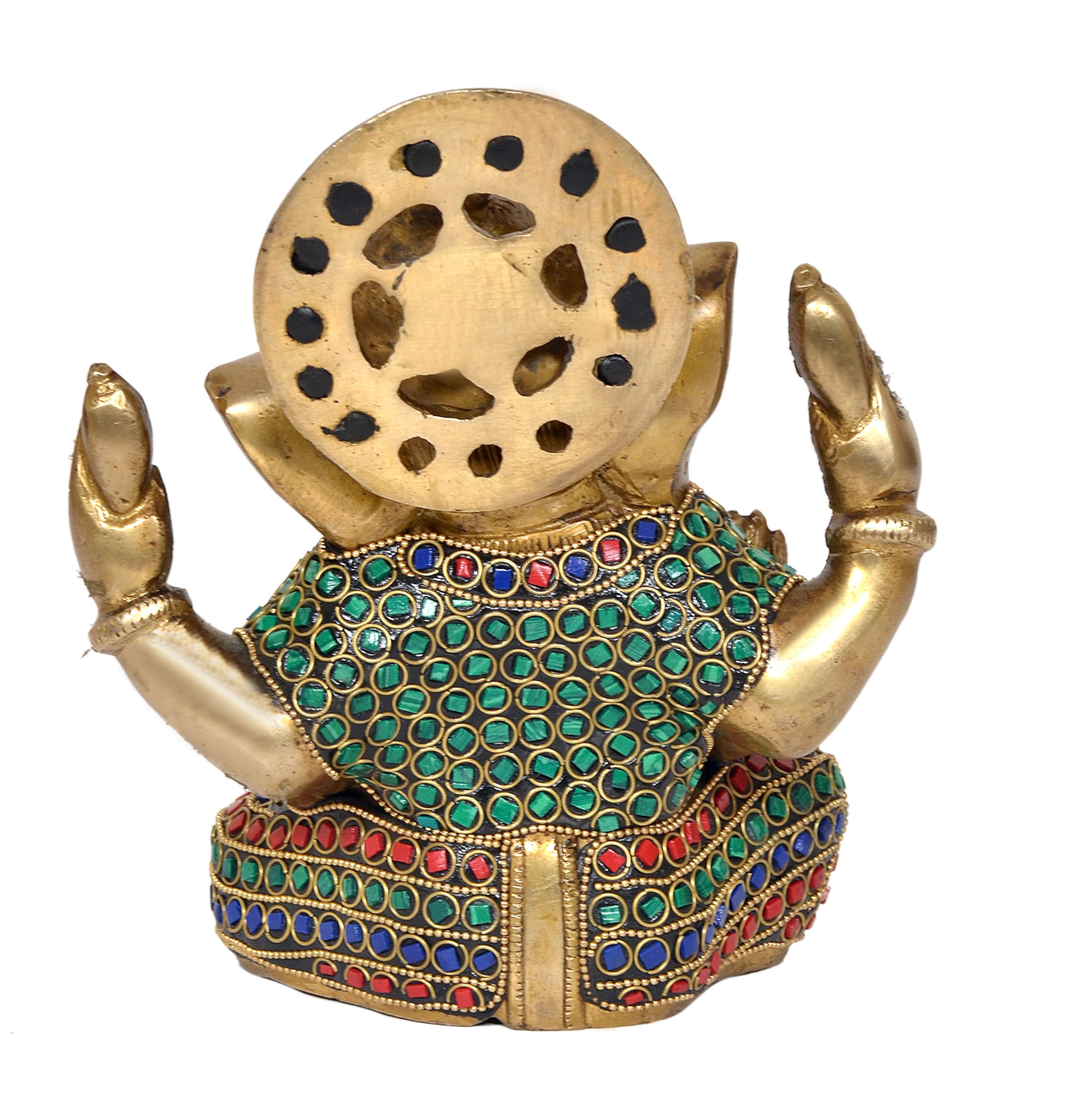Dattatreya Brass Lord Ganesha Idol Ganesh Statue Decorative Sculpture For Home Decor Office Mandir Pooja Showpiece (Height 7 Inc