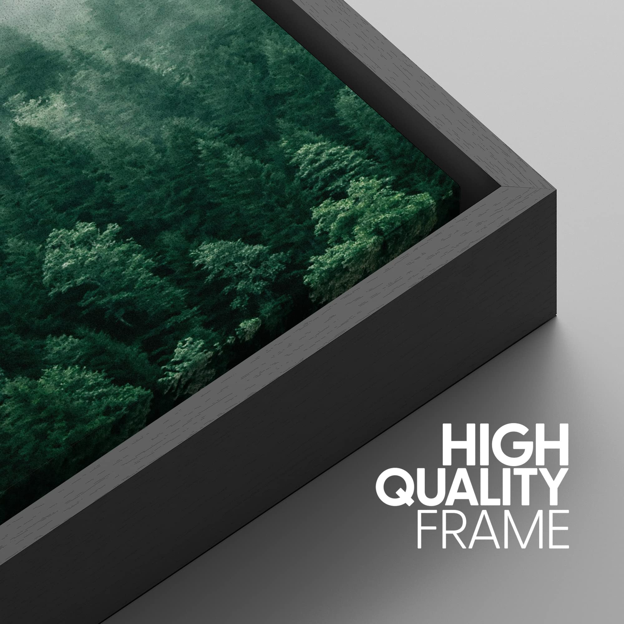 Signwin Framed Canvas Print Wall Art Set Fog & Mist Mountain Forest Valley Nature Wilderness Photography Modern Art Rustic Lands