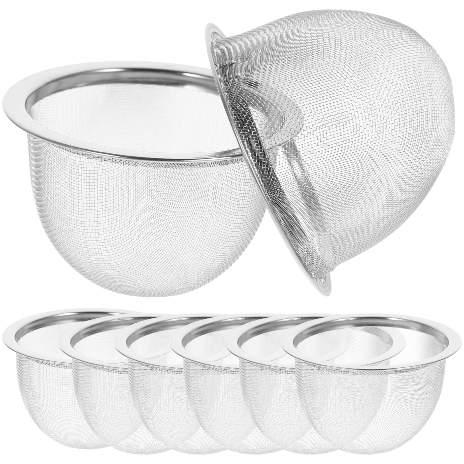 Yarnow 8 Pcs Tea Pot Strainer Teapot Mesh Strainer Insert Stainless Steel Tea Filter Basket For Tea Coffee 2.8 Inch Diameter