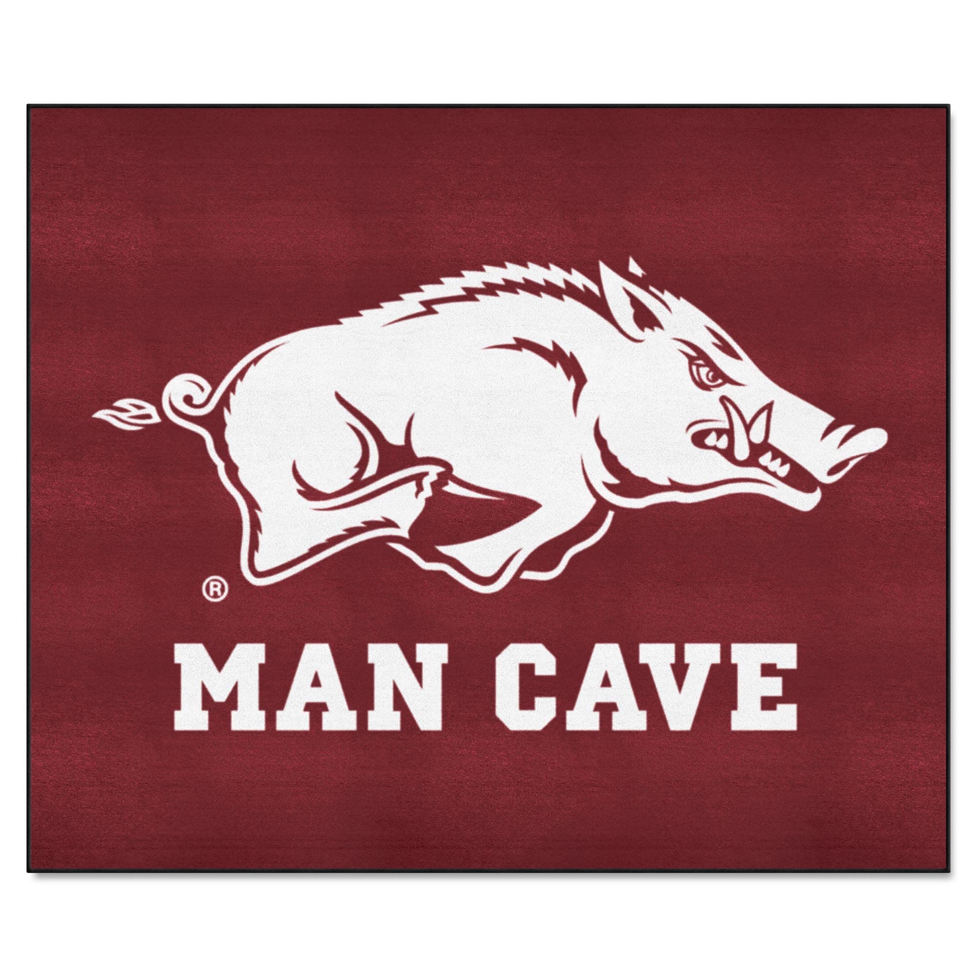 FANMATS NCAA University of Arkansas Sports Team Logo Nylon Man Cave Tailgater Rug - 5 x 6
