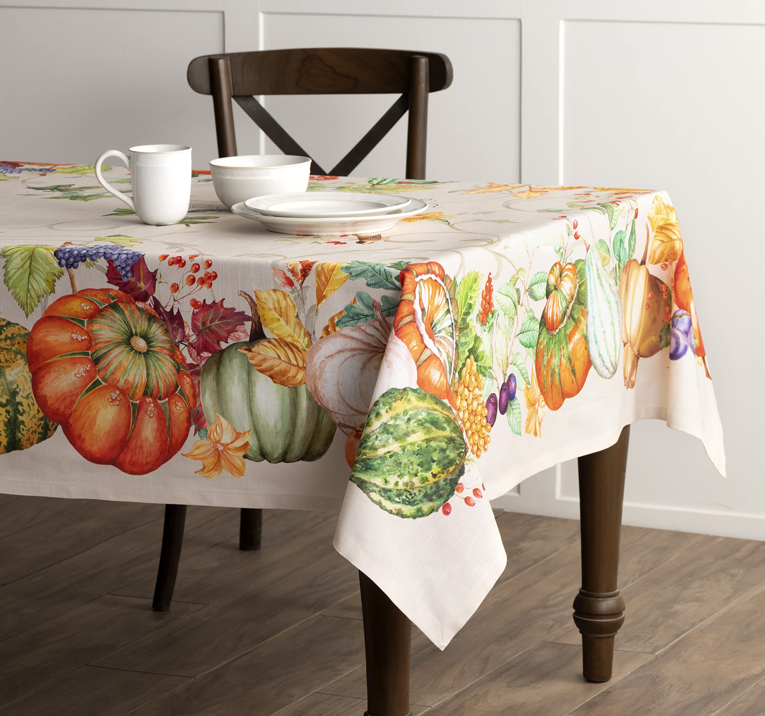 Maison D' Hermine Lumina 100% Cotton Tablecloth Kitchen Dining Table Cloth For Rectangle Tables Farmhouse Tabletop Cover For Par