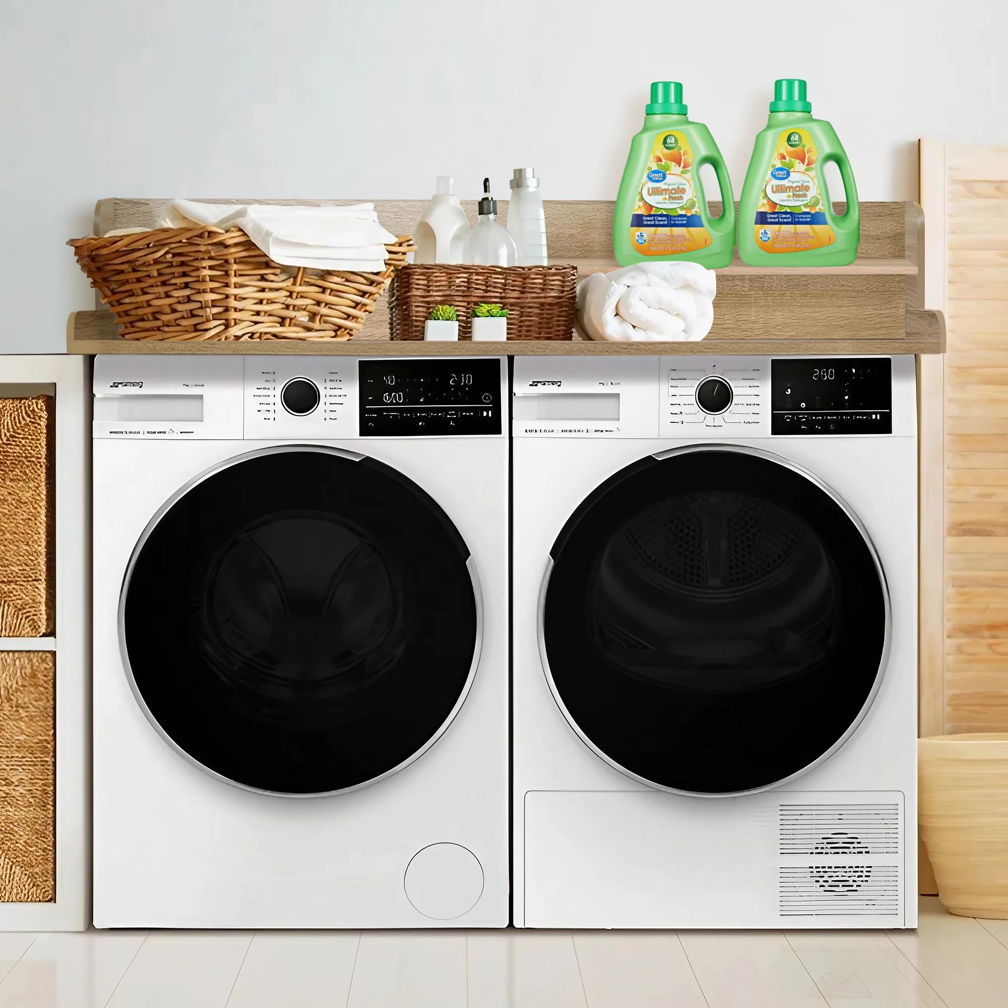 Royxen Laundry Countertop With Storage Universal Fit, Washer And Dryer Countertop With Shelf, Laundry Room Storage, 2-Tier Shelf