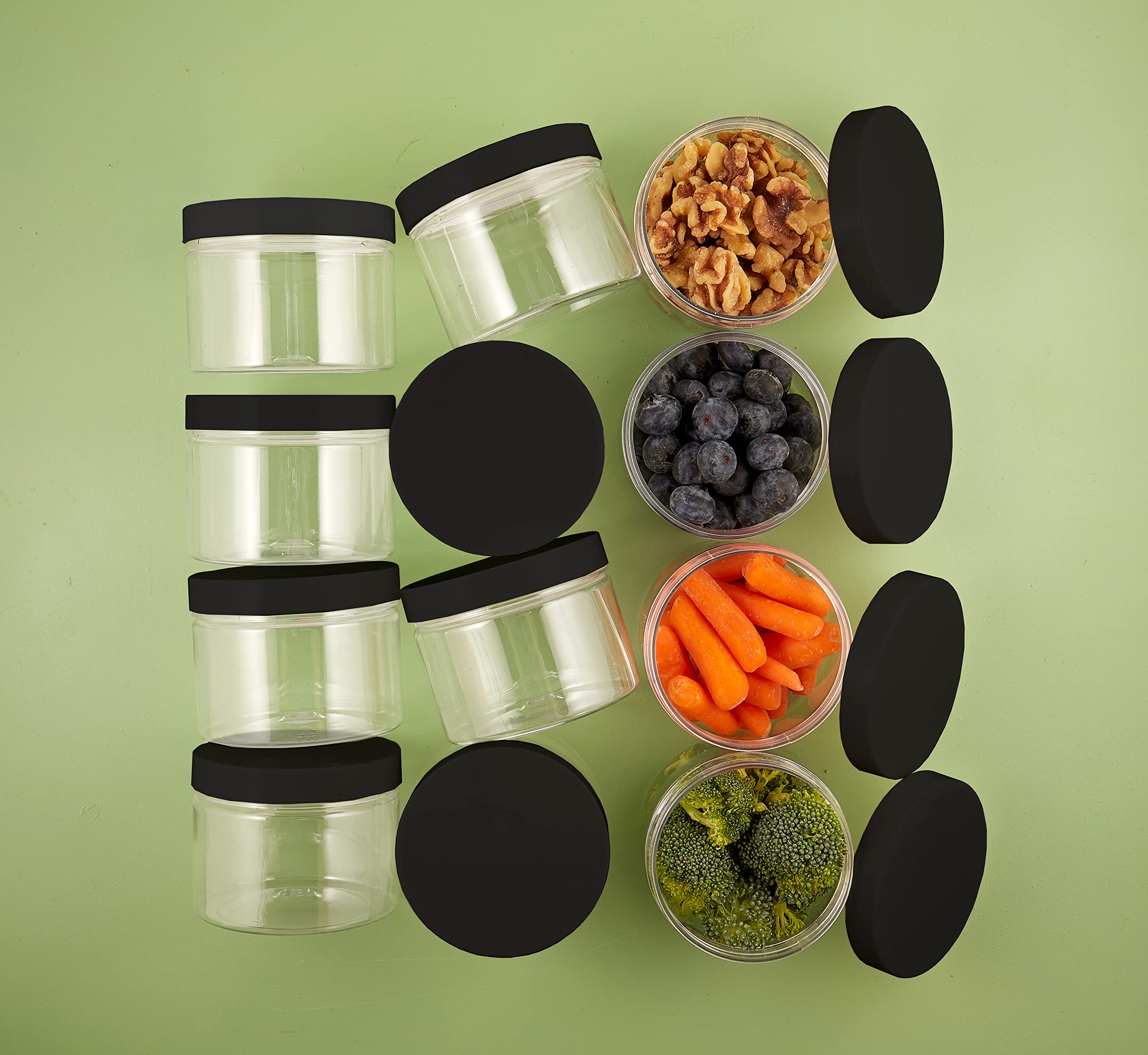 Healthy Packers 4Oz Plastic Jars With Lids - Small Clear Jars With Lids - Lotion Containers With Lids | 4 Oz Plastic Mason Jars