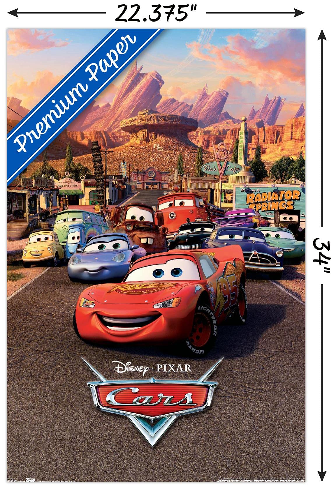Trends International Disney Pixar Cars - One Sheet Wall Poster, 22.375'' X 34'', Premium Unframed Version