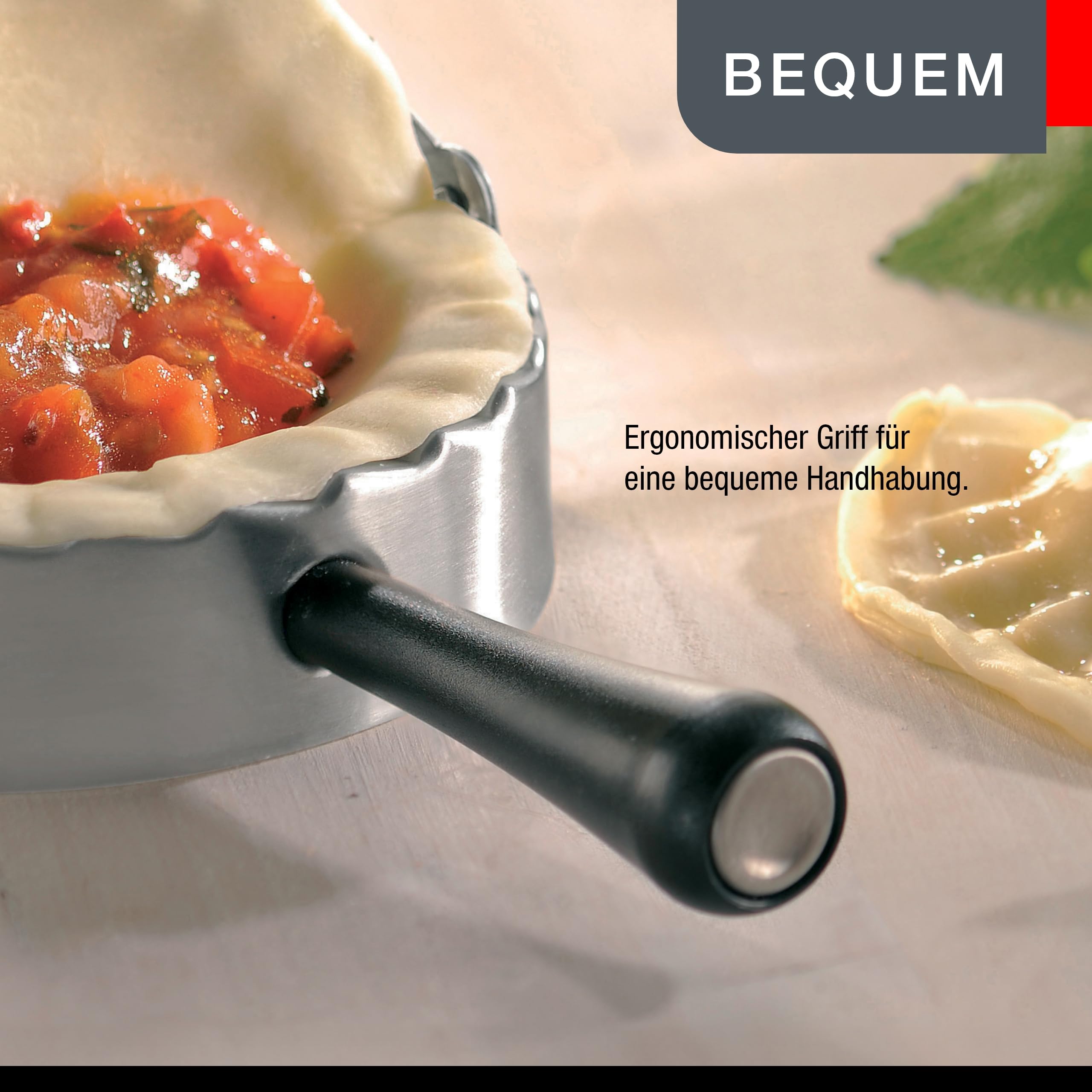 Gefu 28490 Ravioli & Pasta Mold Round, Silver & Black