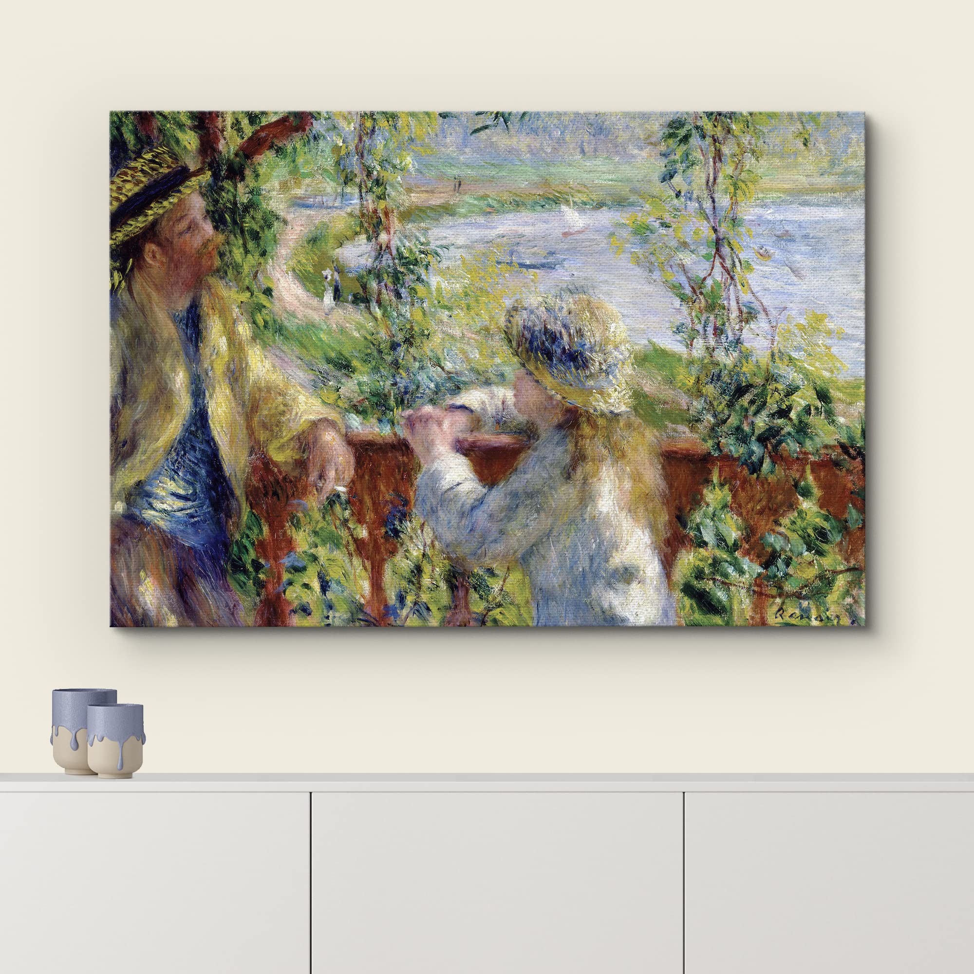 Wall26 Framed Canvas Print Wall Art Near The Lake By Pierre-Auguste Renoir Nature Wilderness Illustrations Fine Art Traditional