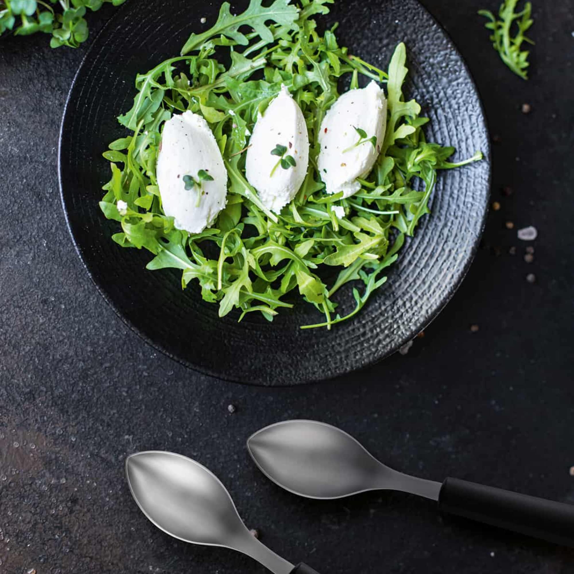 Triangle Large Quenelle Spoon, Carded - Stainless Steel - Creates Smooth, Rounded Scoops For Plating - Greengrip Handle - Dishwa