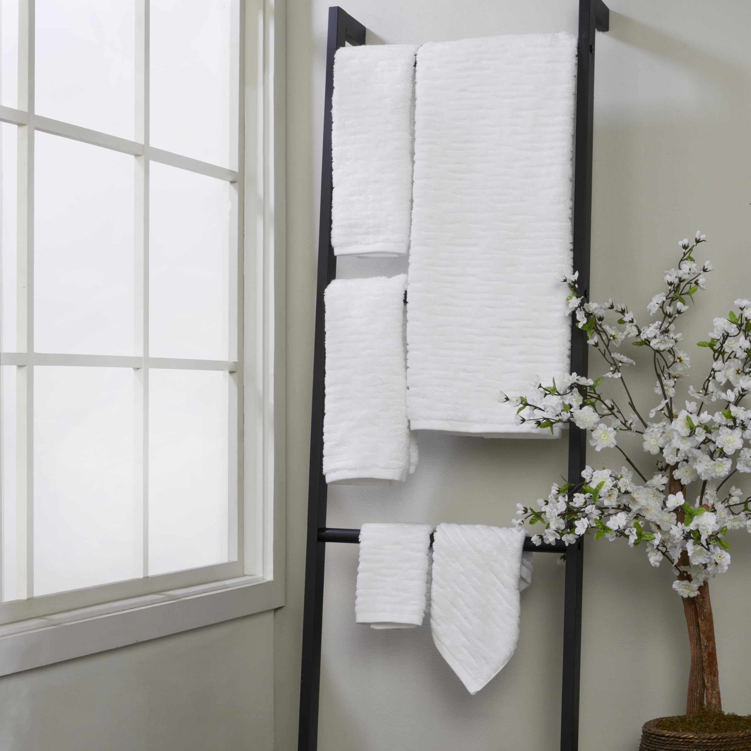 Skl Home Cloudsoft Cotton Luxury 2-Piece Hand Towel Set, White