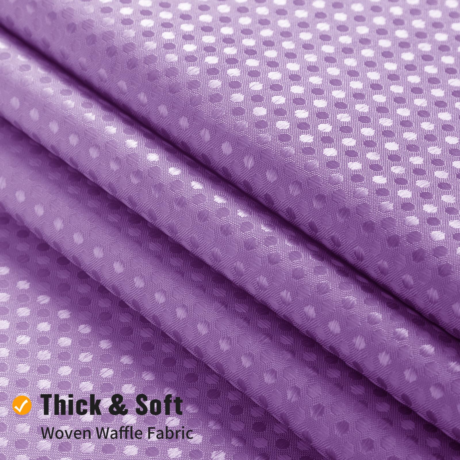 MitoVilla Purple Ombre Waffle Shower Curtain with Snap-in Liner  Modern Waffle Weave Fabric Shower Curtain  Luxury Heavy Cloth Shower Curtain for Neutral Hotel & Spa Bathroom Decor  72 x 72