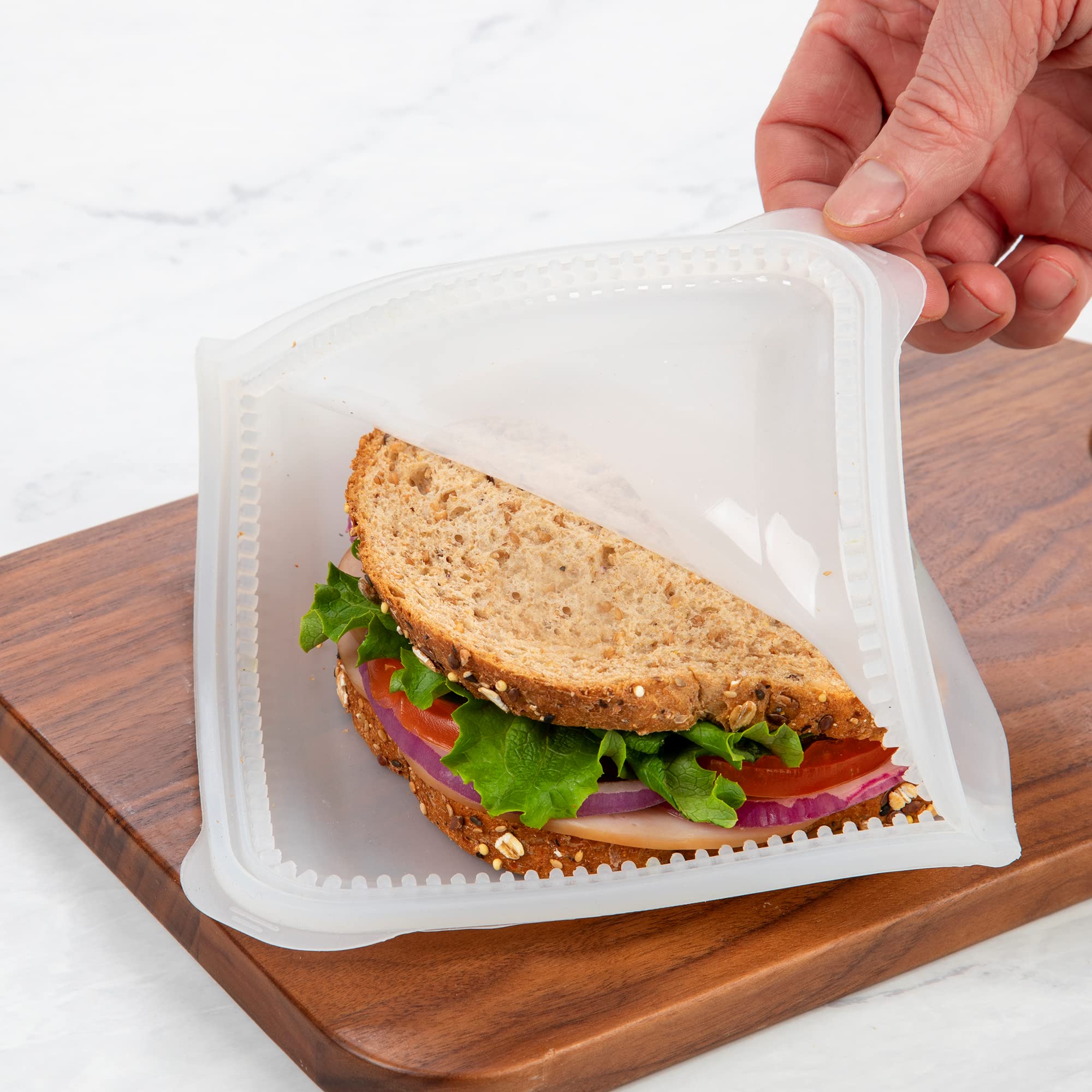 Prokeeper Dual-Zipper 100% Silicone Sandwich Bag, Clear