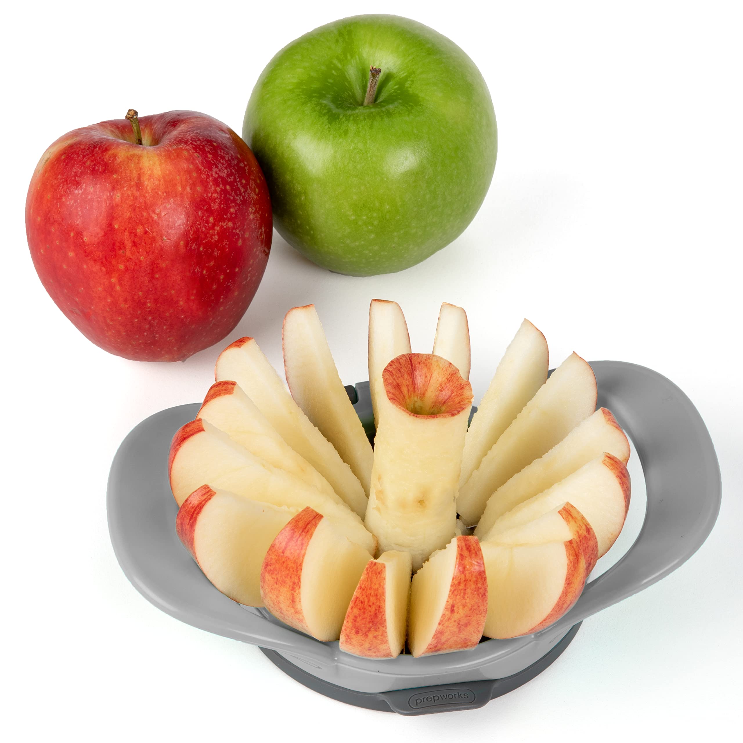 Prepworks By Progressive Dishwasher Safe 16-Slice Thin Apple Slicer And Corer With Attached Safety Cover