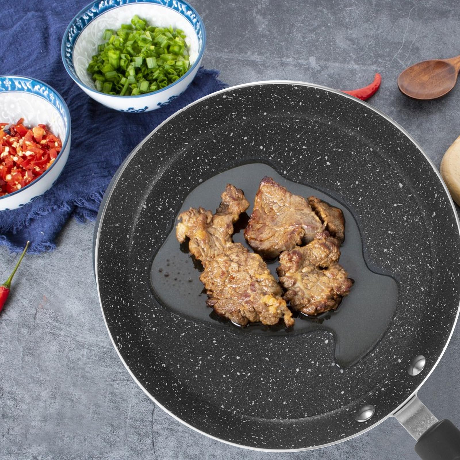 7Inch Nonstick Frying Pan Skillet: Frying Egg Omeltte Pan Skillet Set For Frying Saute Cooking Pizza & More(Without Lid)