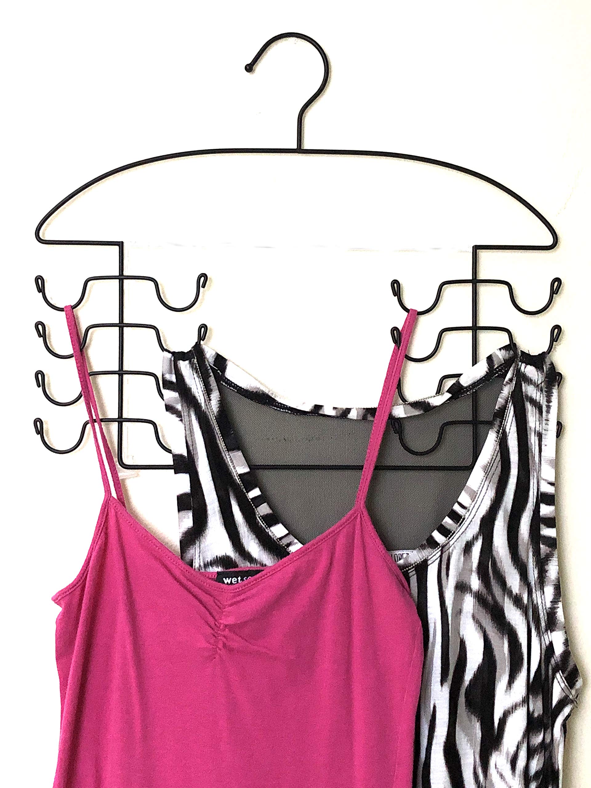 Dr . Organizer 2 Pc Set, Tank Top Closet Organizer Hangers - Black Steel, Usa Patented (8200), 2 Count (Pack Of 1)