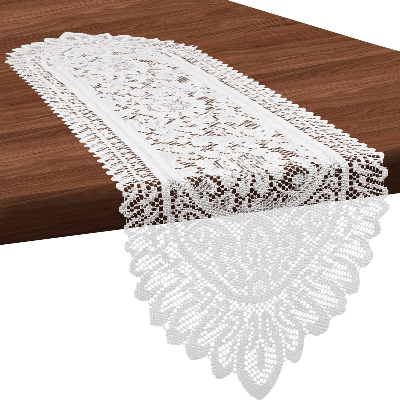 Crochet Table Cloth, White Table Runner, Small Side Table Cover, Decorative Lace Table Mat, Elegant Dining Table Decor, Home Dec