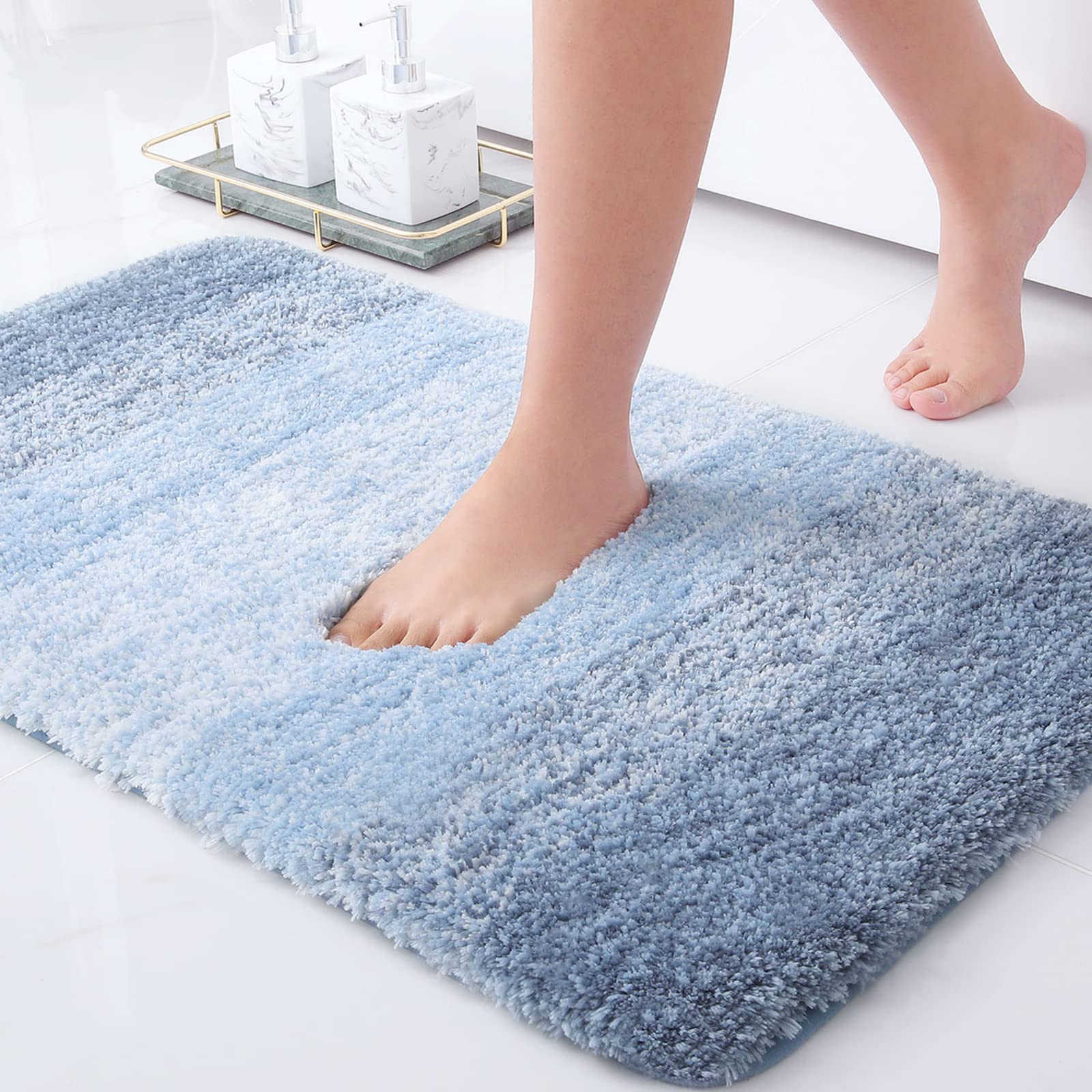 Arotive Bathroom Rugs Bath Mat, Shaggy Soft And Absorbent Microfiber Bath Rugs, Thick Plush Bath Carpet, Non Slip Machine Wash D