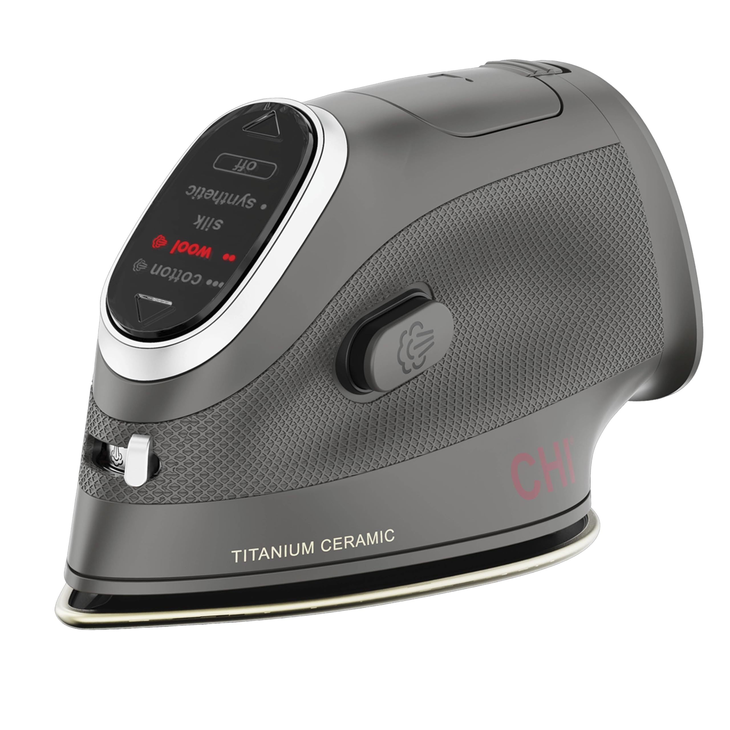 CHI Mini Steam Iron for Clothes, Sewing, Crafting and Travel with Titanium Infused Ceramic Soleplate, 1000 Watts, XL 10 Cord, 3-