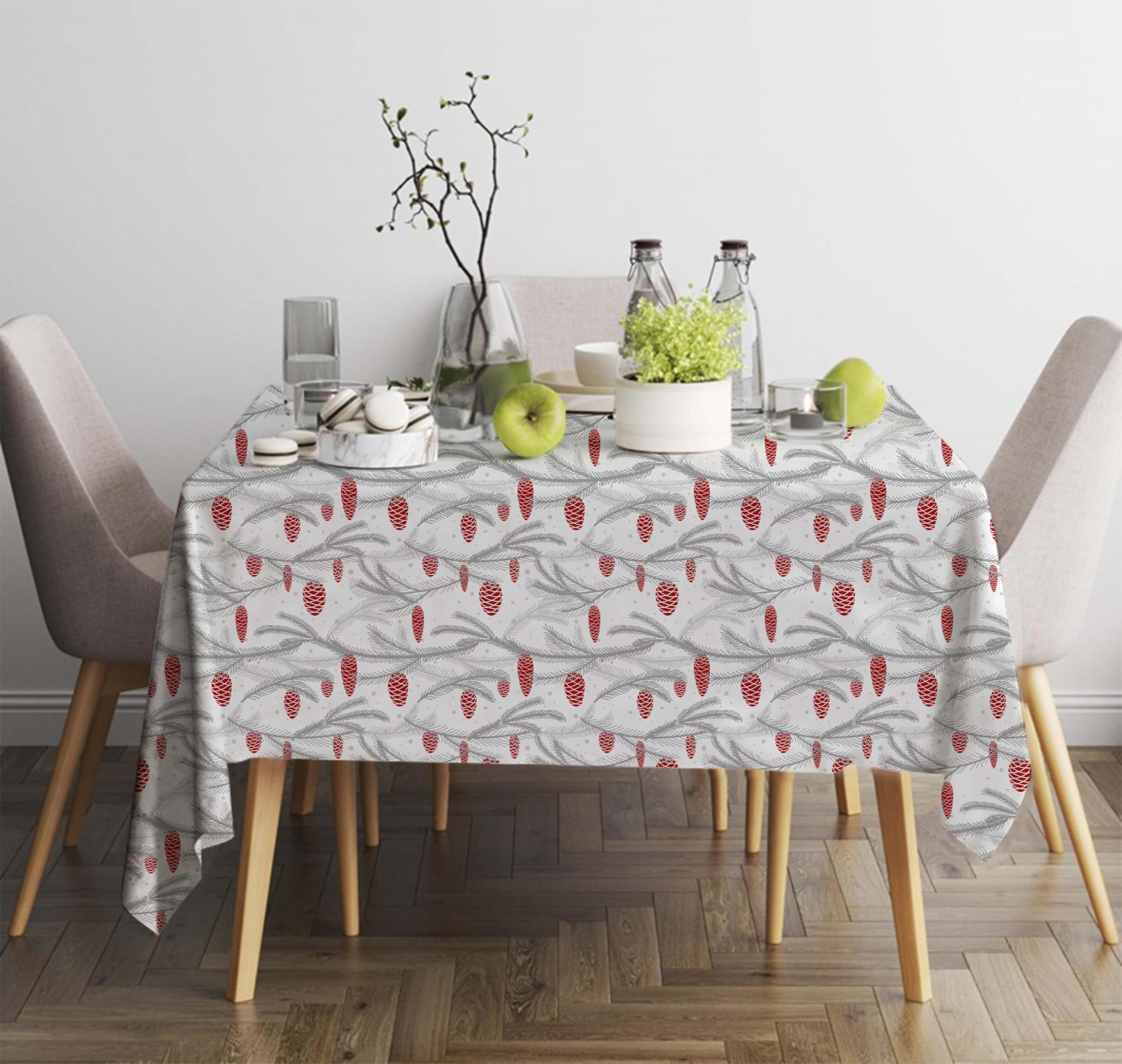 Oasis Hometex Cotton Printed Multi Usage Stain Resistant | Easy Washable | Light Weight Table Cover/Cloth  Pack of 1 (2 Seater 