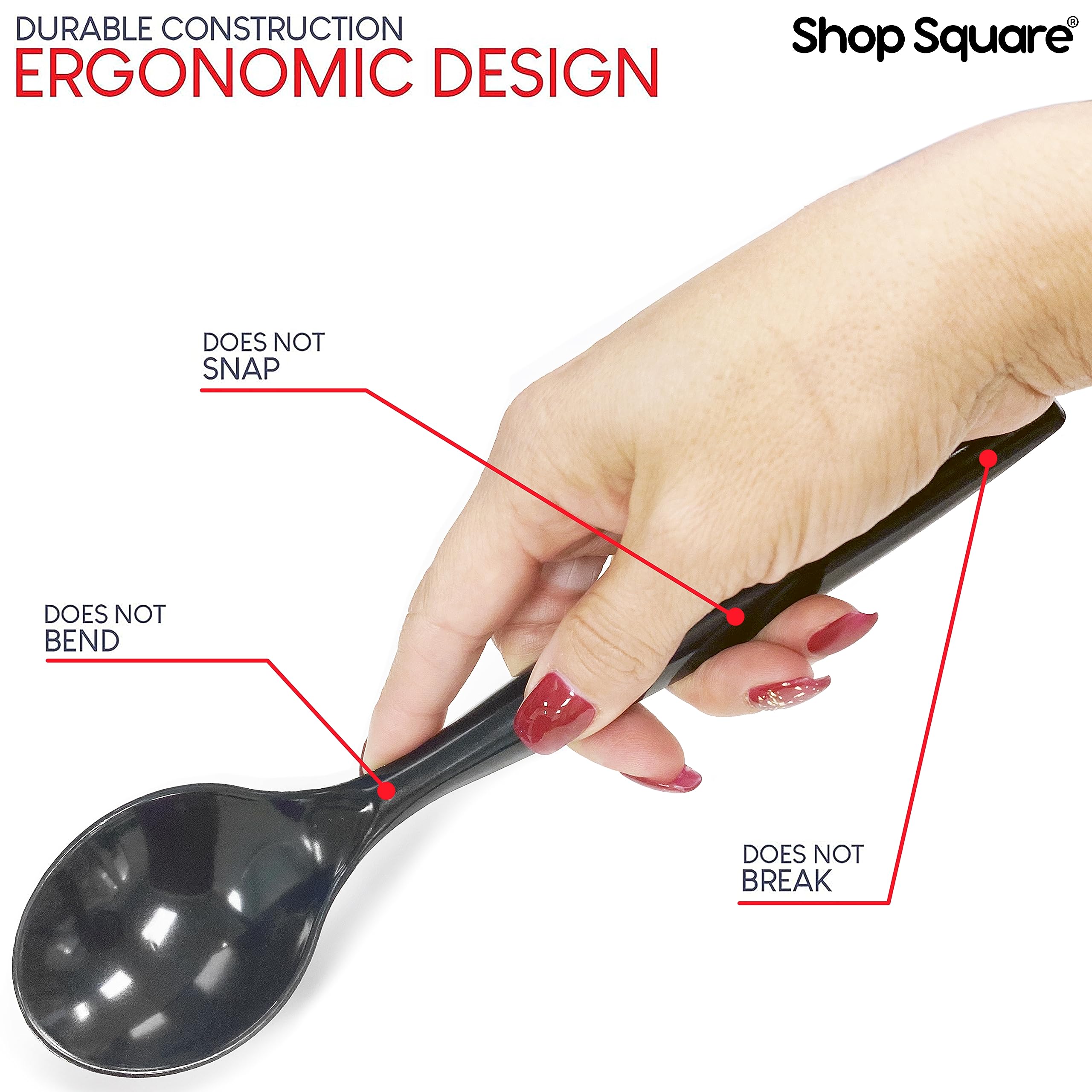 Disposable Plastic Serving Utensils - Set Of 18 Black Plastic Utensils, 6 Each 6'' Serving Tongs, 10    Serving Spoons, 10    Se