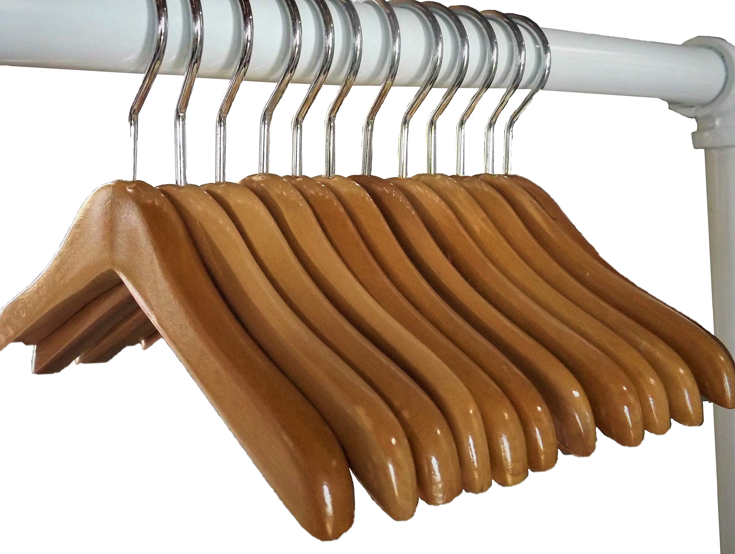 Nahanco Mini812 8'' Mini Wooden Hangers For Dolls Clothes, Pet Apparel Or Accessories, Natural (Pack Of 12)