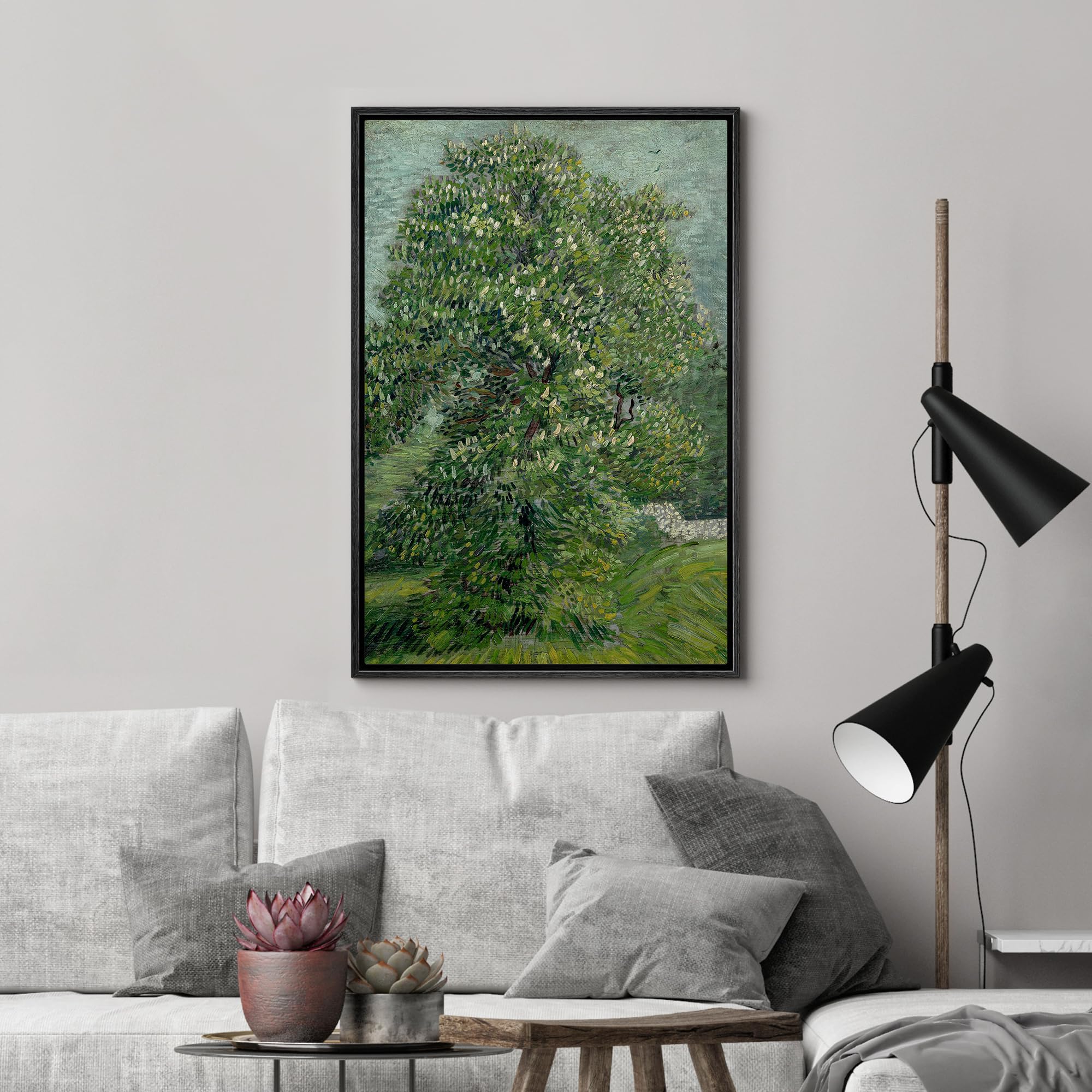 Wall26 Framed Canvas Print Wall Art Horse Chestnut Tree In Blossom By Vincent Van Gogh Nature Wilderness Illustrations Decorativ