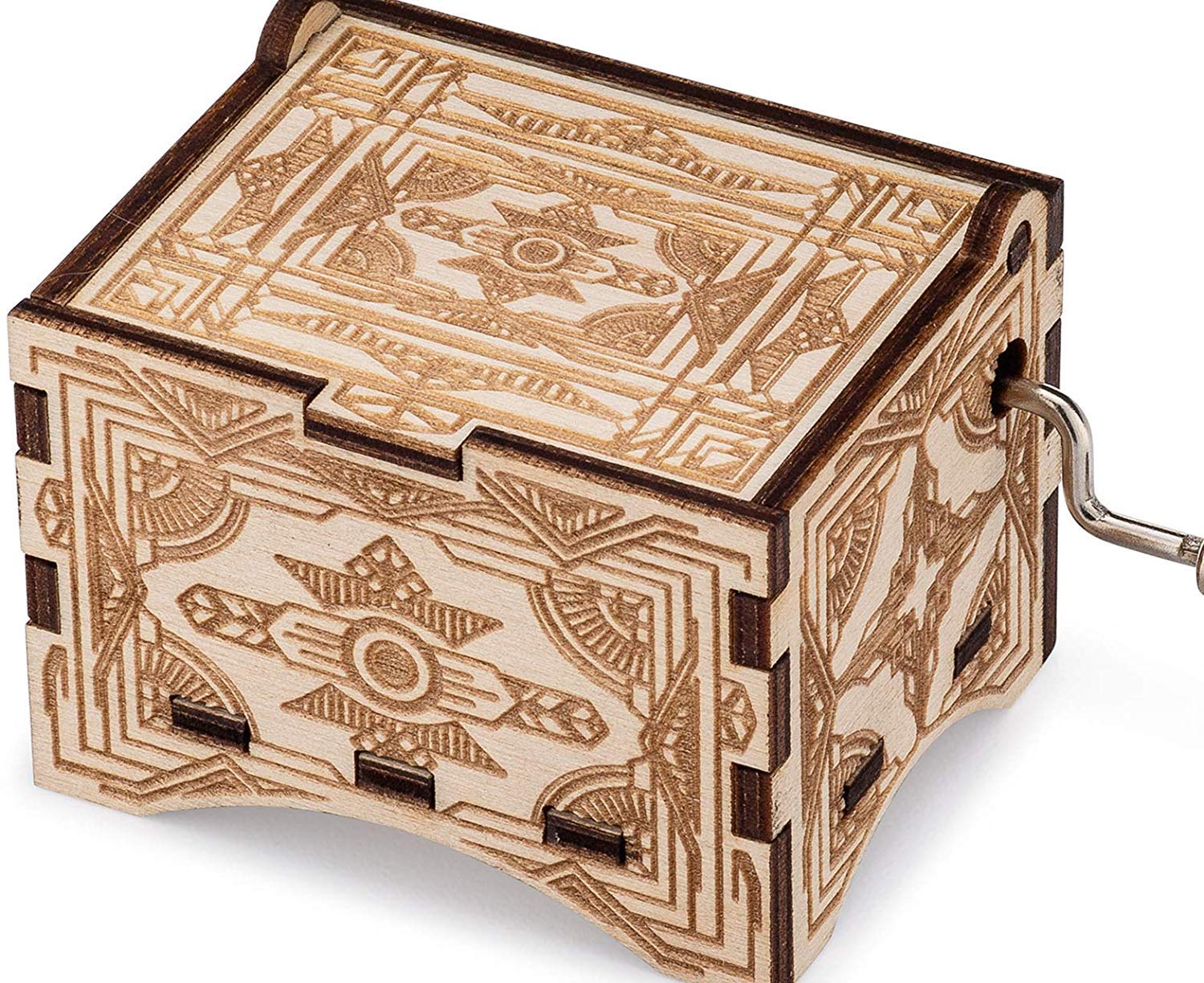 TheLasersEdge, Personalizable Vintage Music Box, Laser Engraved Wood (Standard, Laras Theme)