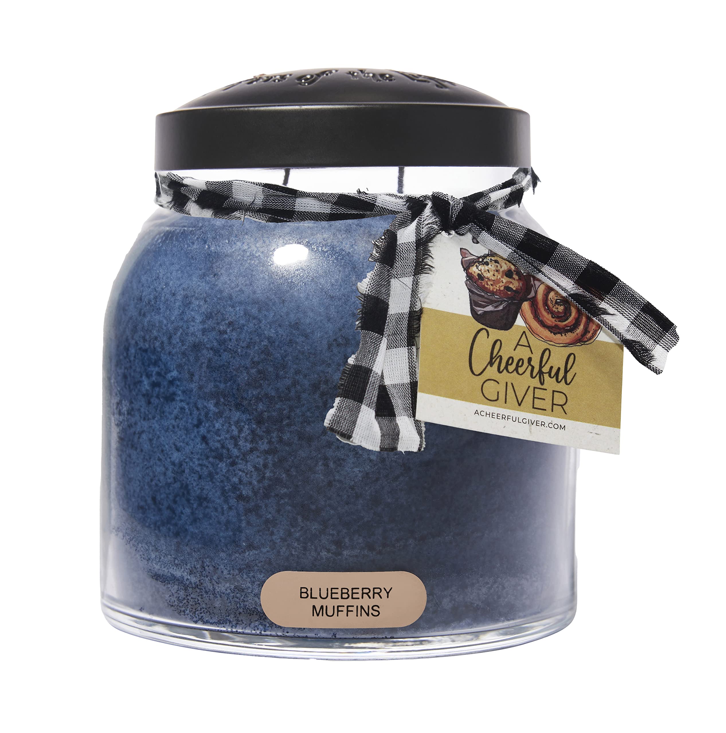 A Cheerful Giver - Blueberry Muffins - 34oz Papa Scented Candle Jar with Lid - Keepers of the Light - 155 Hours of Burn Time, Gi