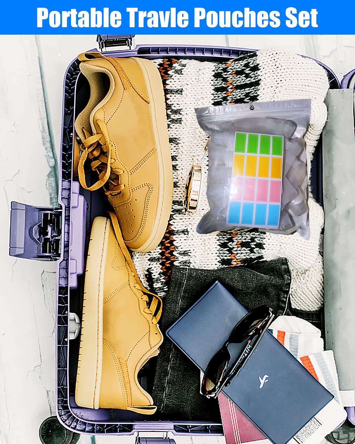 Sequhitku 17 Pack Travel Pouches For Toiletries,Tsa Approved,Travel Size Portable Containers,Stand Up Pouch,Refillable Travel Ac