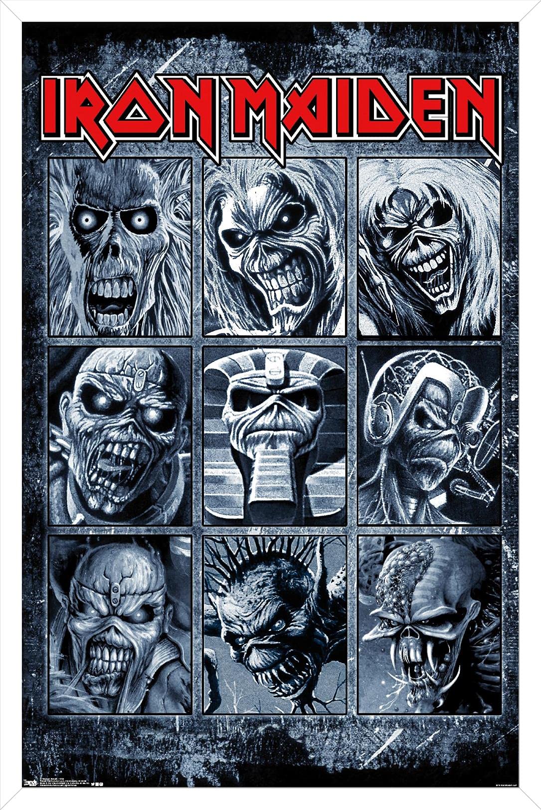 Trends International Iron Maiden - Grid Wall Poster, 14.725'' X 22.375'', White Framed Version