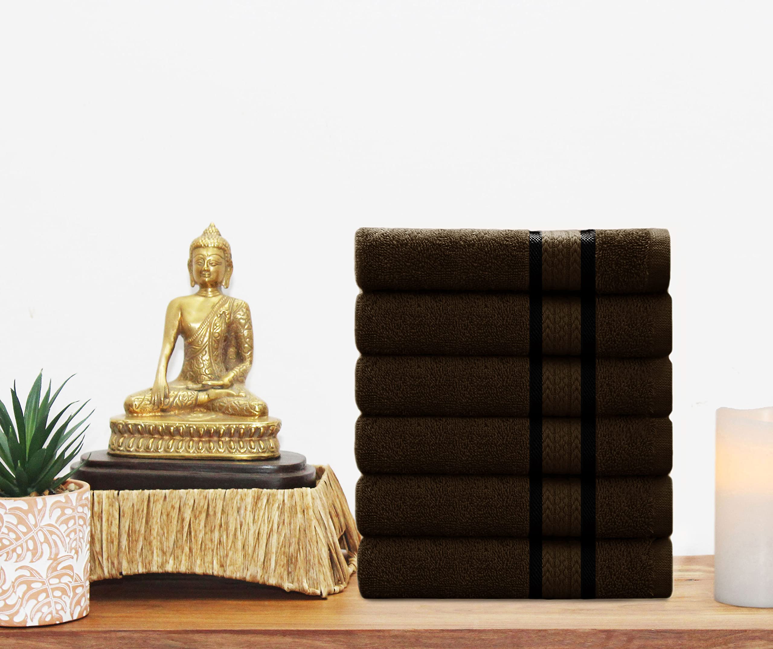 Cotton Craft Ultra Soft Hand Towels - 6 Pack - 16X28-100% Cotton Face Towels - Absorbent Quick Dry Everyday Luxury Hotel Bathroo