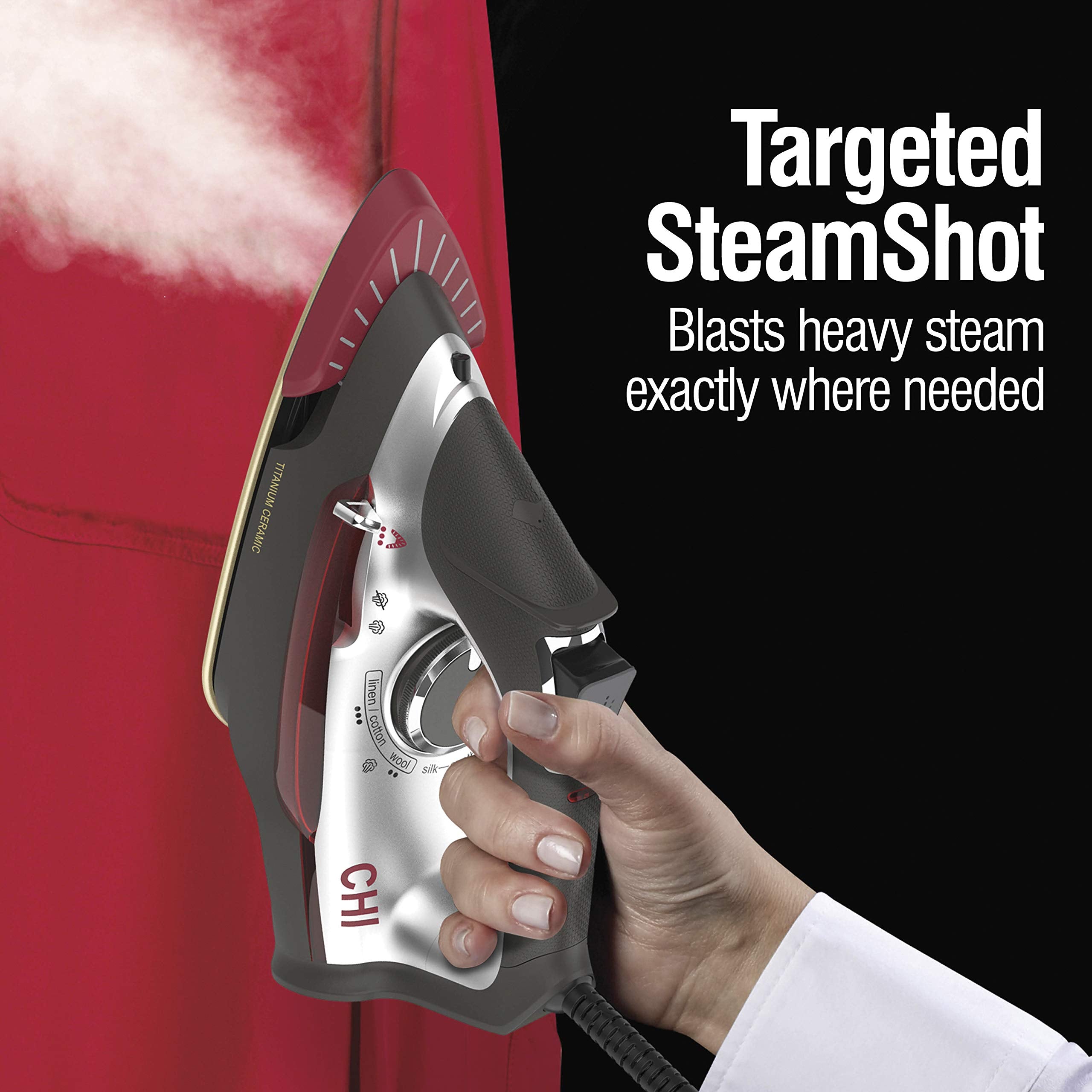 Chi Steam 2-In-1 Steam Iron And Vertical Garment Steamer With Targeted Steamshot For Clothes With Titanium Infused Soleplate, 12