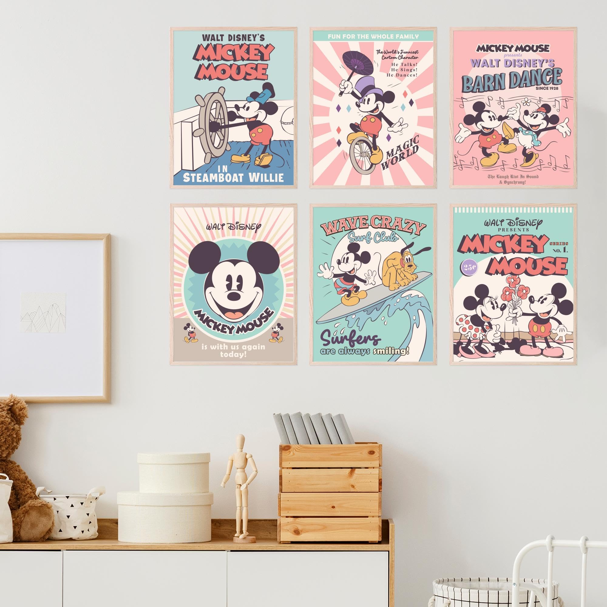 Bigwig Prints Mickey Mouse Wall Decor - Mickey Mouse Decor, Mickey Mouse Art, Disney Wall Art, Mickey Mouse Room Decor For Boys,