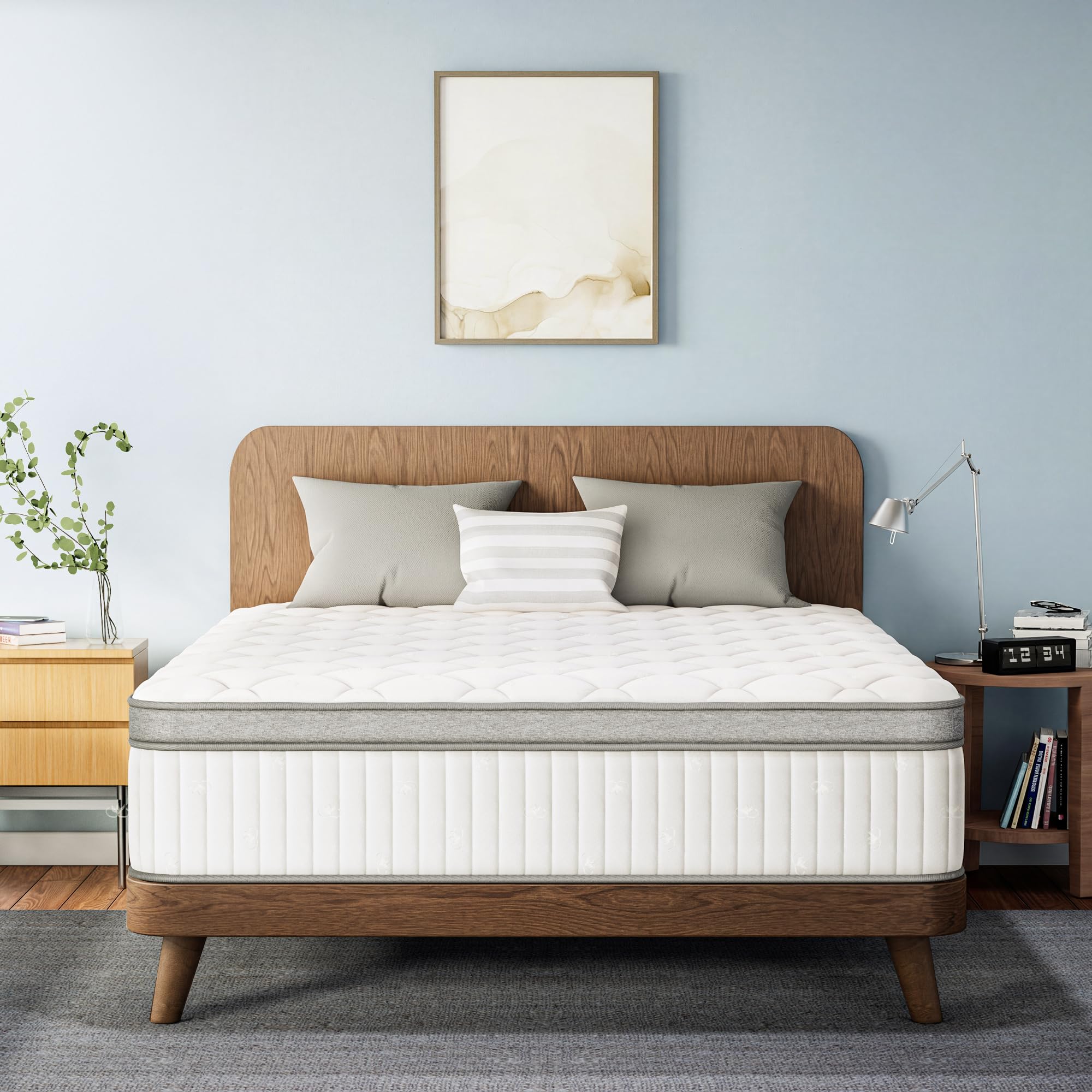 Etonex 8 Inch Full Size Hybrid Innerspring Mattress Gel Memory Foam And Spring Mattress In A Box Medium Firm Certipur-Us Certifi