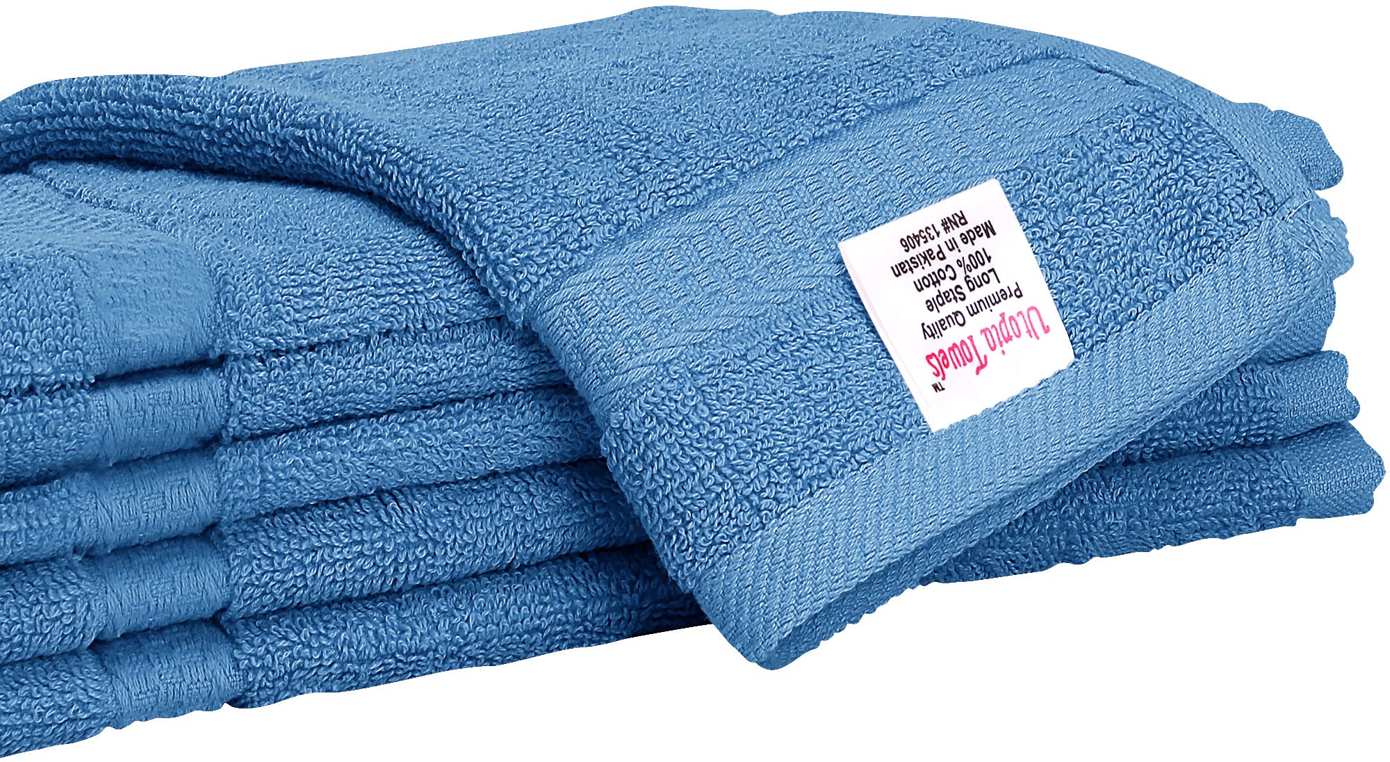 Utopia Towels Premium Wash Cloths Set - 12 Pack, 100% Cotton, Highly Absorbent, Electric Blue, Ideal for Bathroom, Spa, Gym