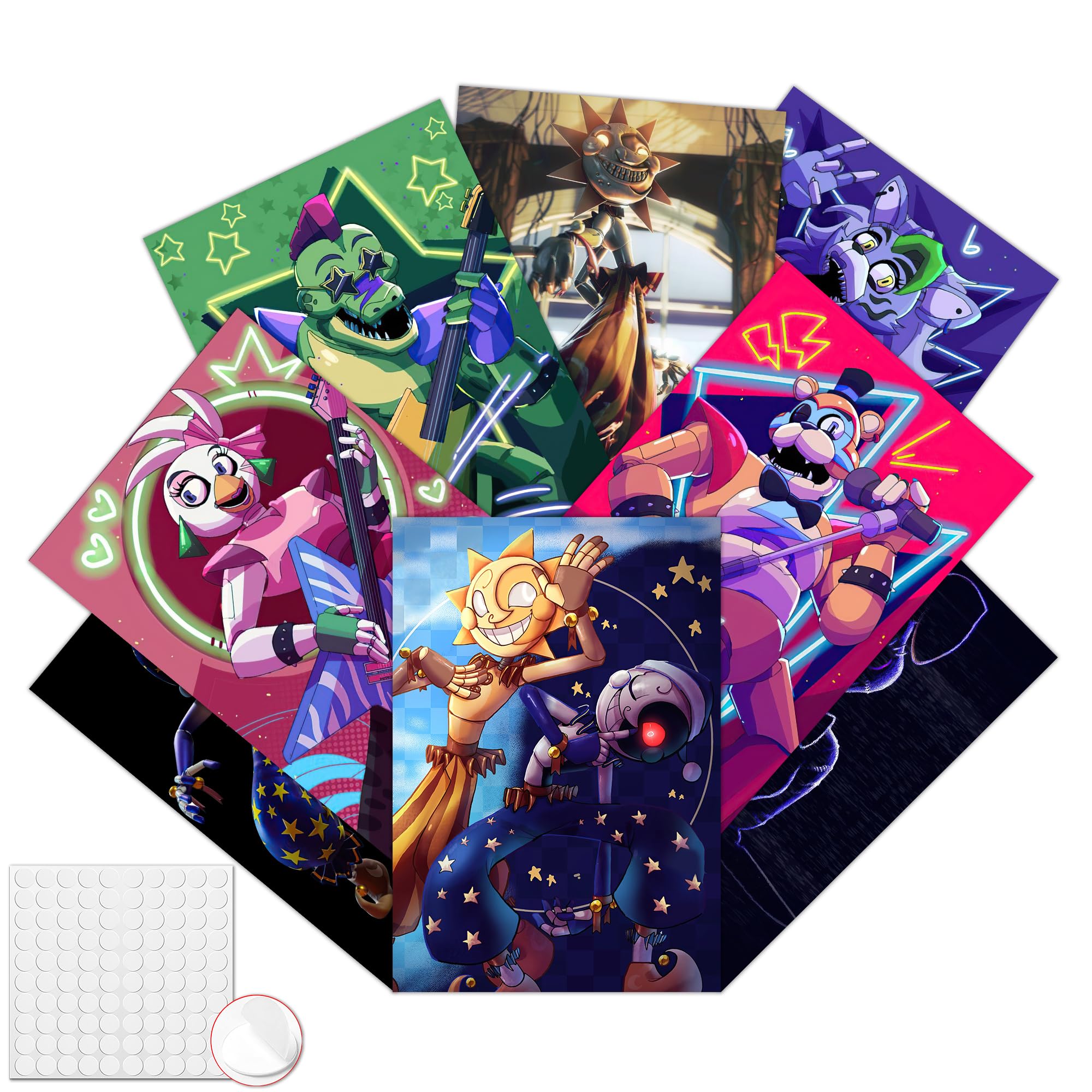 Pounchi Horror Game Posters (8 Pack With Wall Collage Kit) 11.2'' X 16.5'' Unframed Version Hd Printing Poster For Cartoon Decor