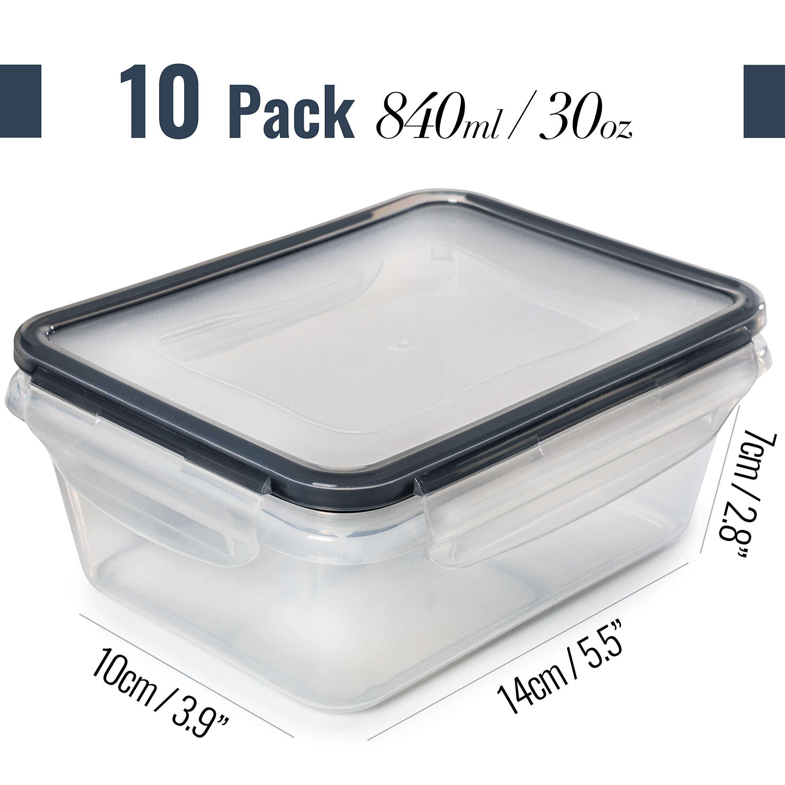 Fullstar 20 Pcs Plastic Food Storage Containers With Lids (10 Containers & 10 Lids), Leakproof Bpa-Free Containers For Kitchen O