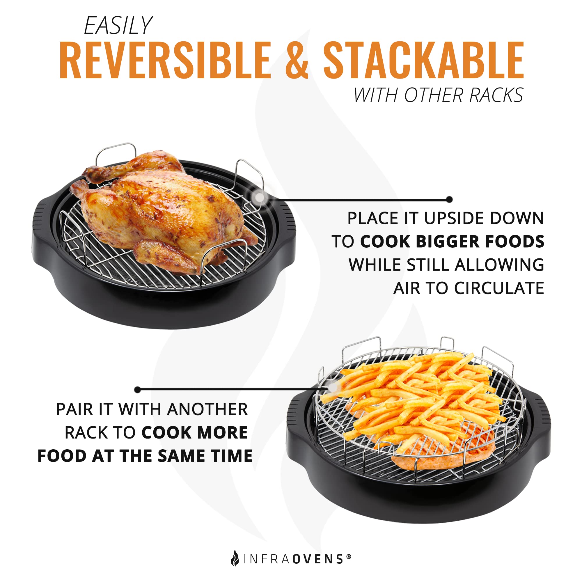 3 Inch Stainless Steel Grill Rack Compatible With Nuwave Pro Plus, Elite, Nutri Chef, Black&Decker | Replacement Grate Accessory