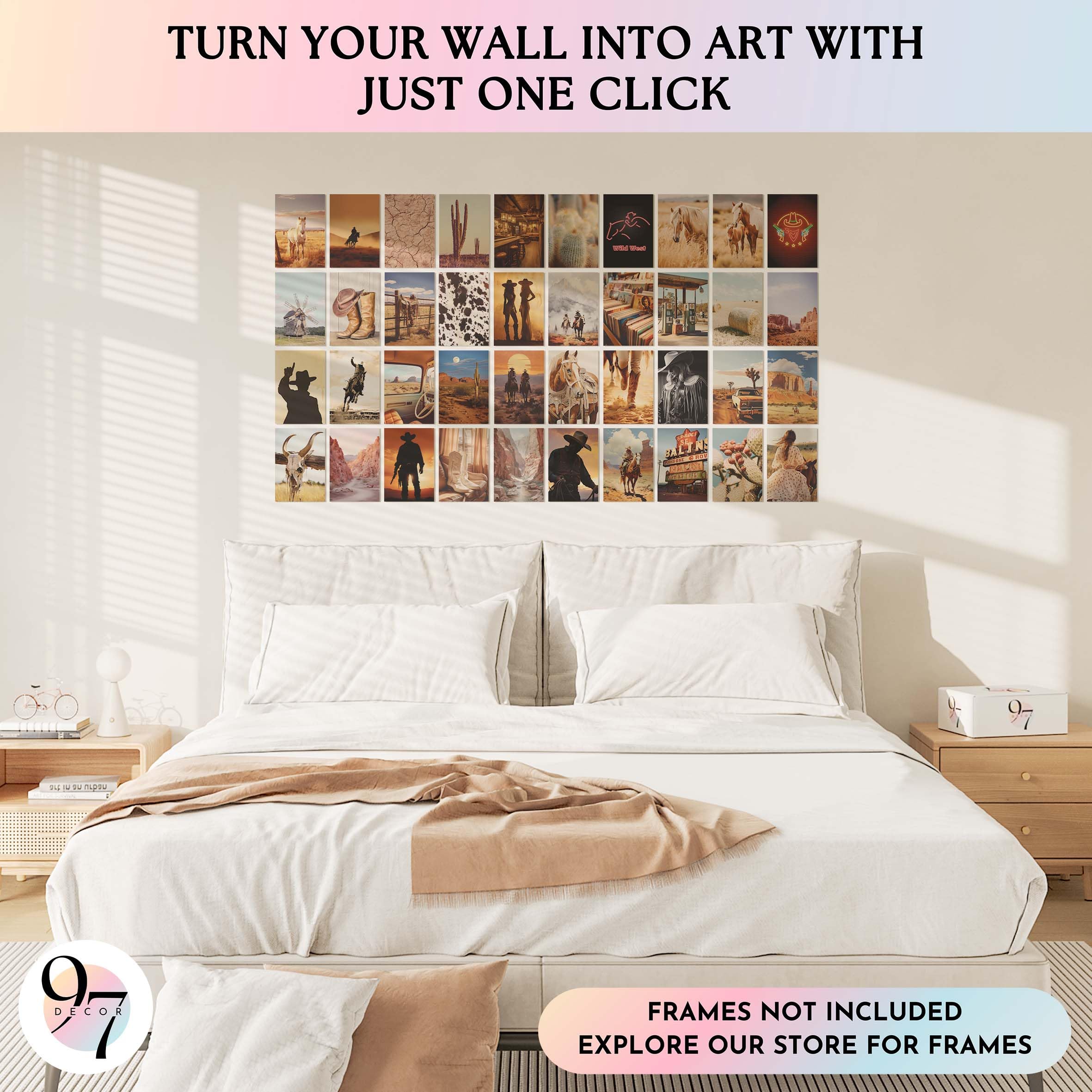 97 Decor Western Room Decor for Bedroom - Western Wall Decor  Western Wall Art Prints  Western Pictures Wall Decor  Western Wall Collage Kit  Cowboy Decor for Home  Vintage Cowgirl Poster (4x6 Inch)