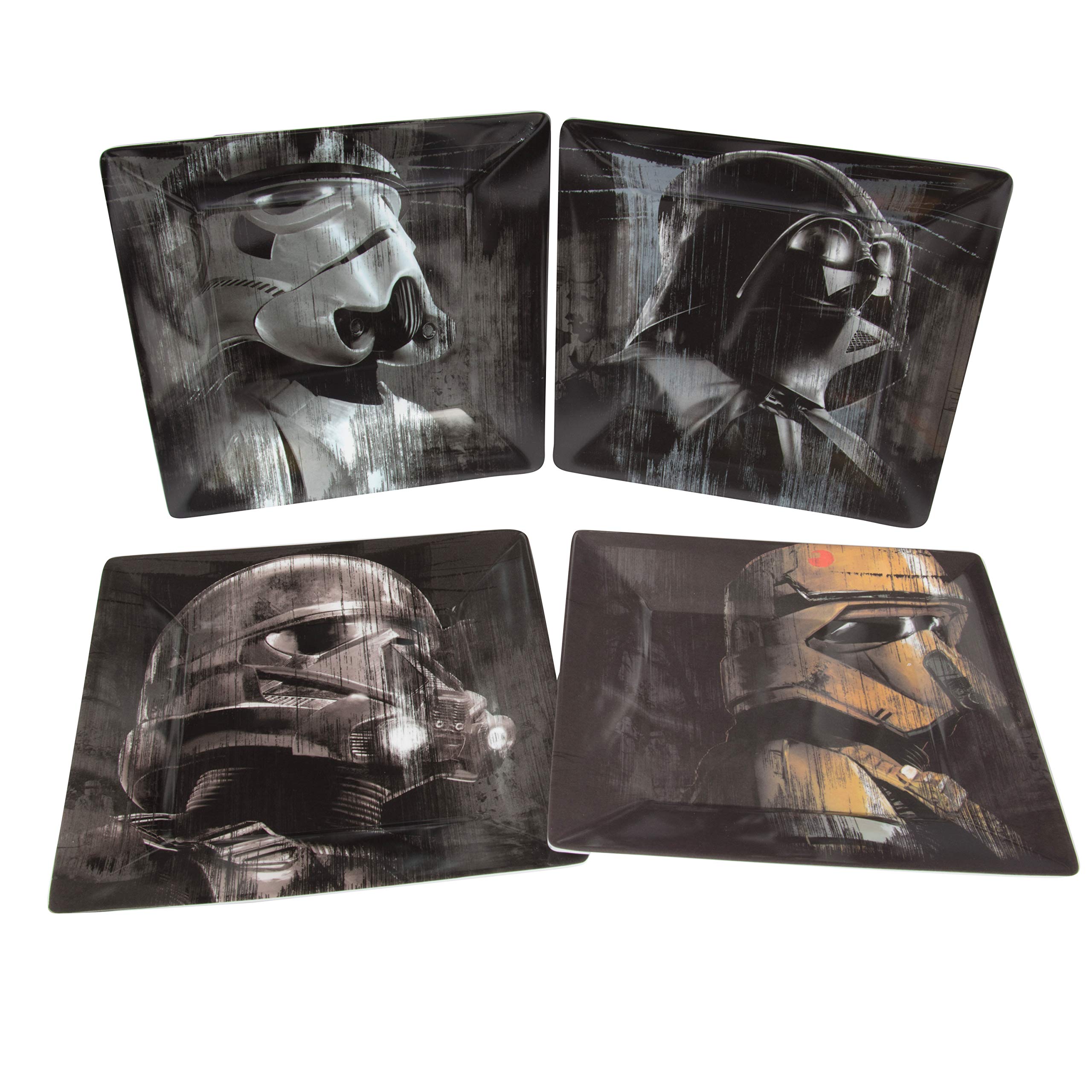 STAR WARS Empire Villain Dinner Plates, Set of 4  Darth Vader, Stormtrooper, Death Trooper, Shoretrooper  Durable Melamine Pla