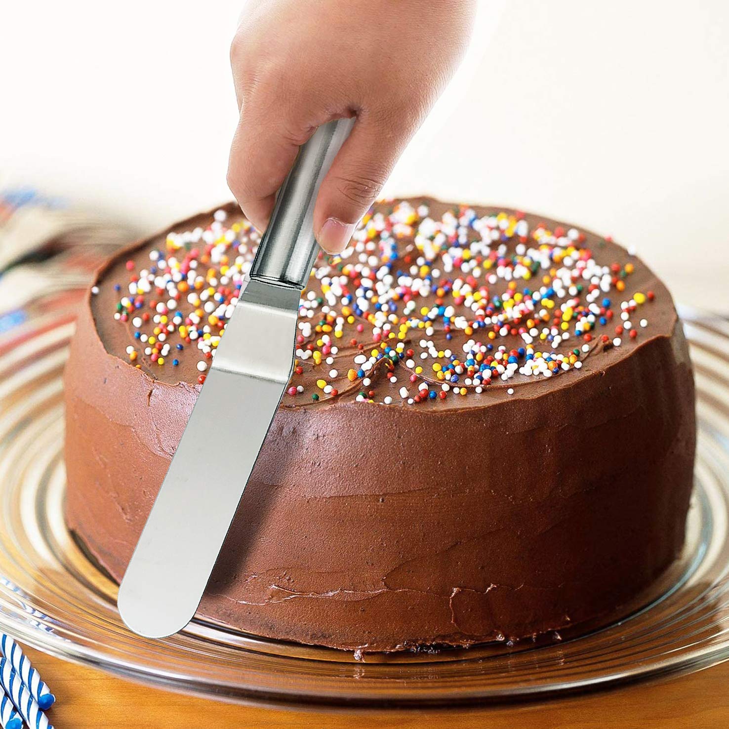 Newlineny Professional Bakers All Stainless Steel 4 Spatula Set - 6    8    10    And 12    Offset Blades For Better Icing Frost